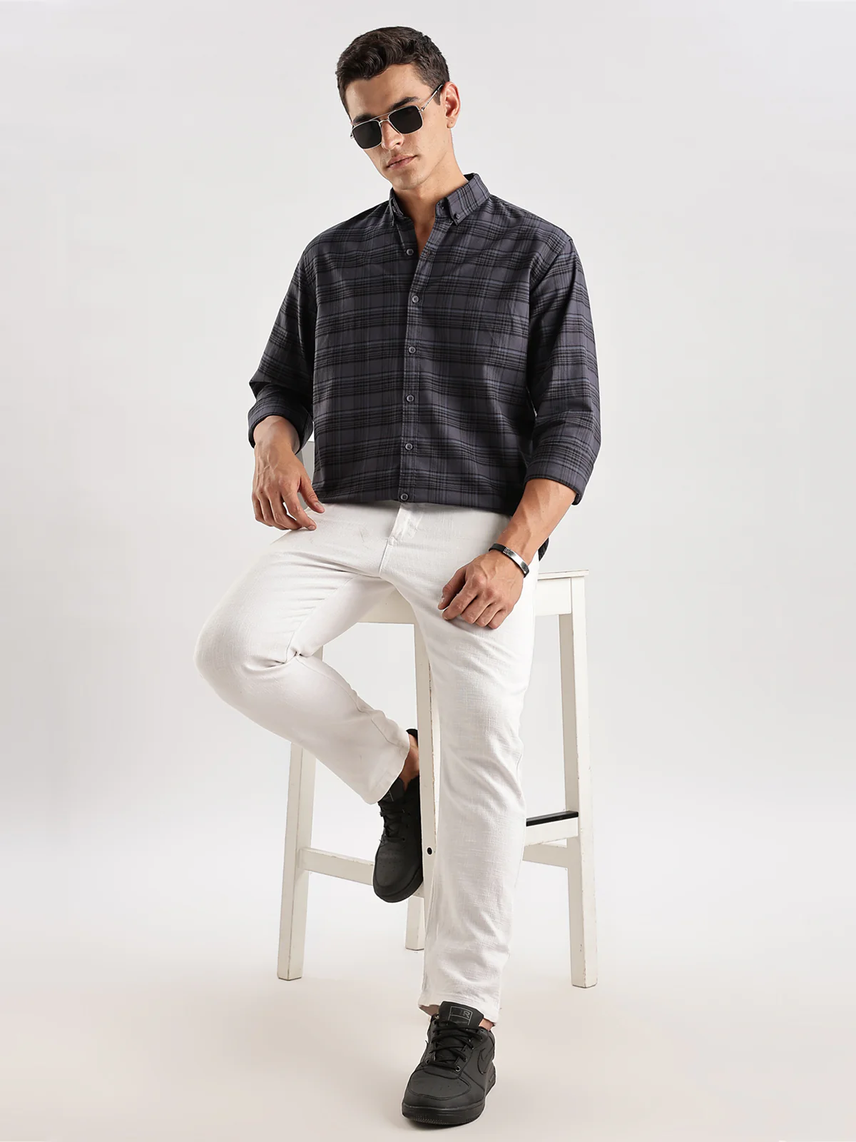 Men Grey Casual Shirt - Image 7