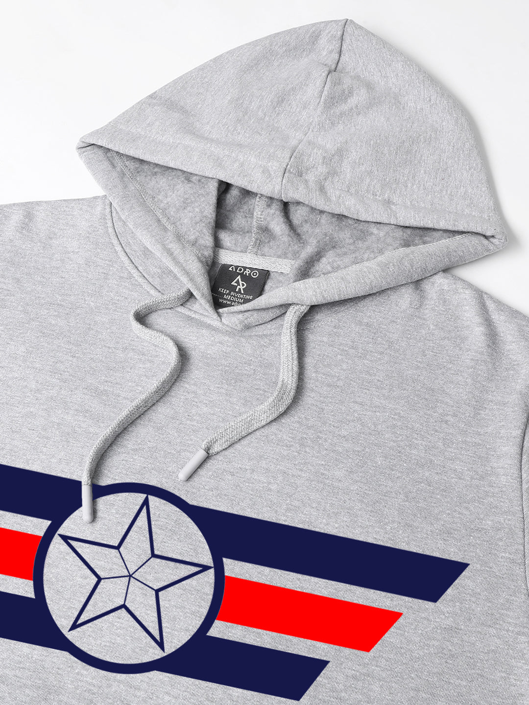 Men Grey Printed Hoodie - Image 4
