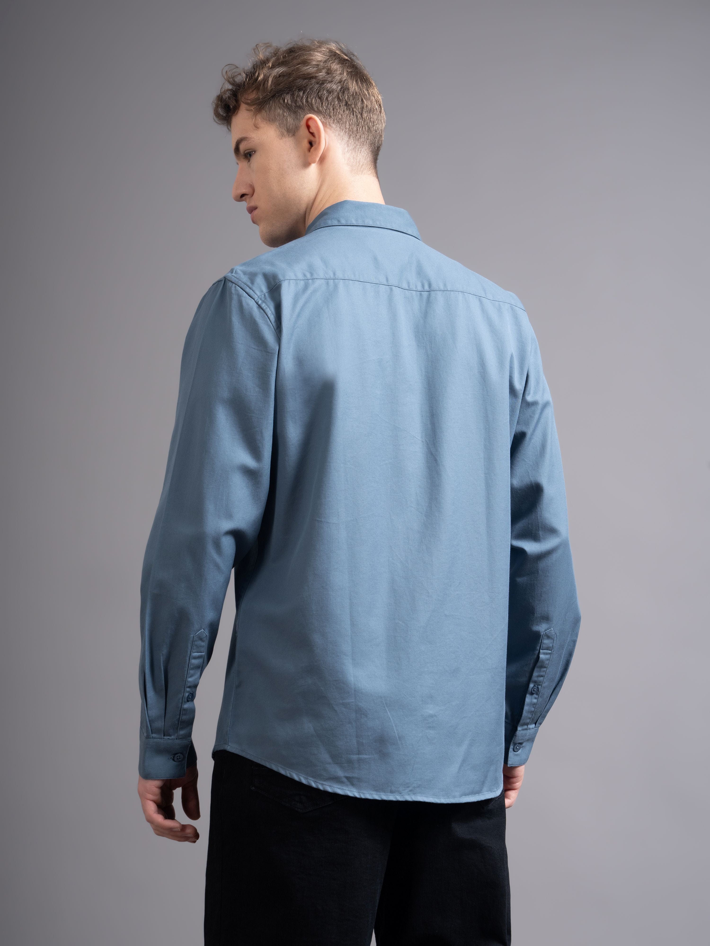 Men Grey Casual Shirt - Image 2