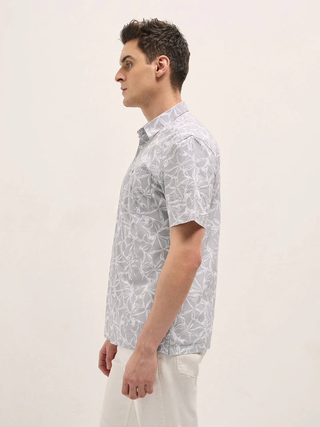 Men Grey Casual Shirt - Image 3