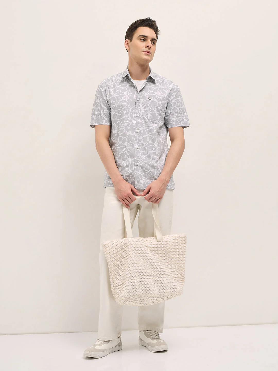 Men Grey Casual Shirt - Image 4