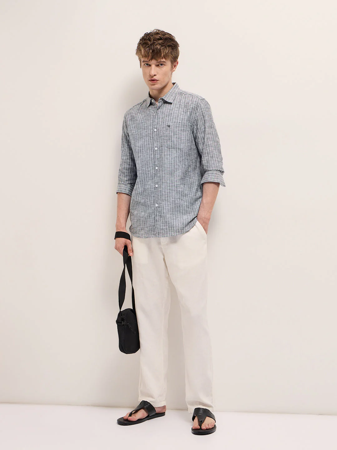 Men Grey Casual Shirt - Image 4