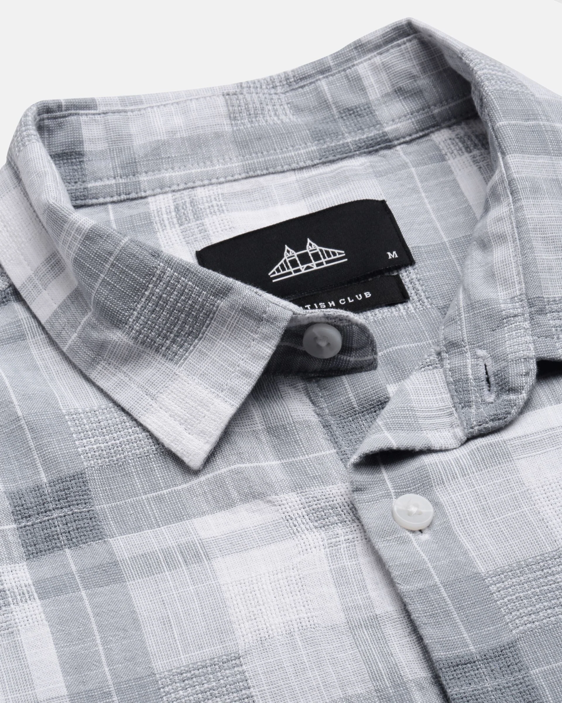 Men Grey Checked Shirt - Image 8