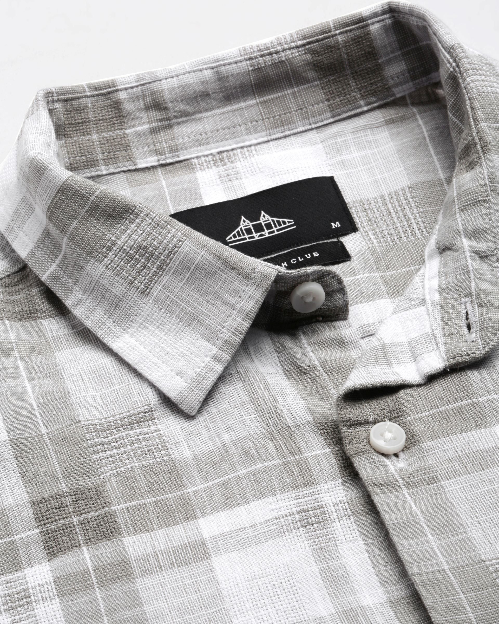 Men Grey Checked Shirt - Image 7