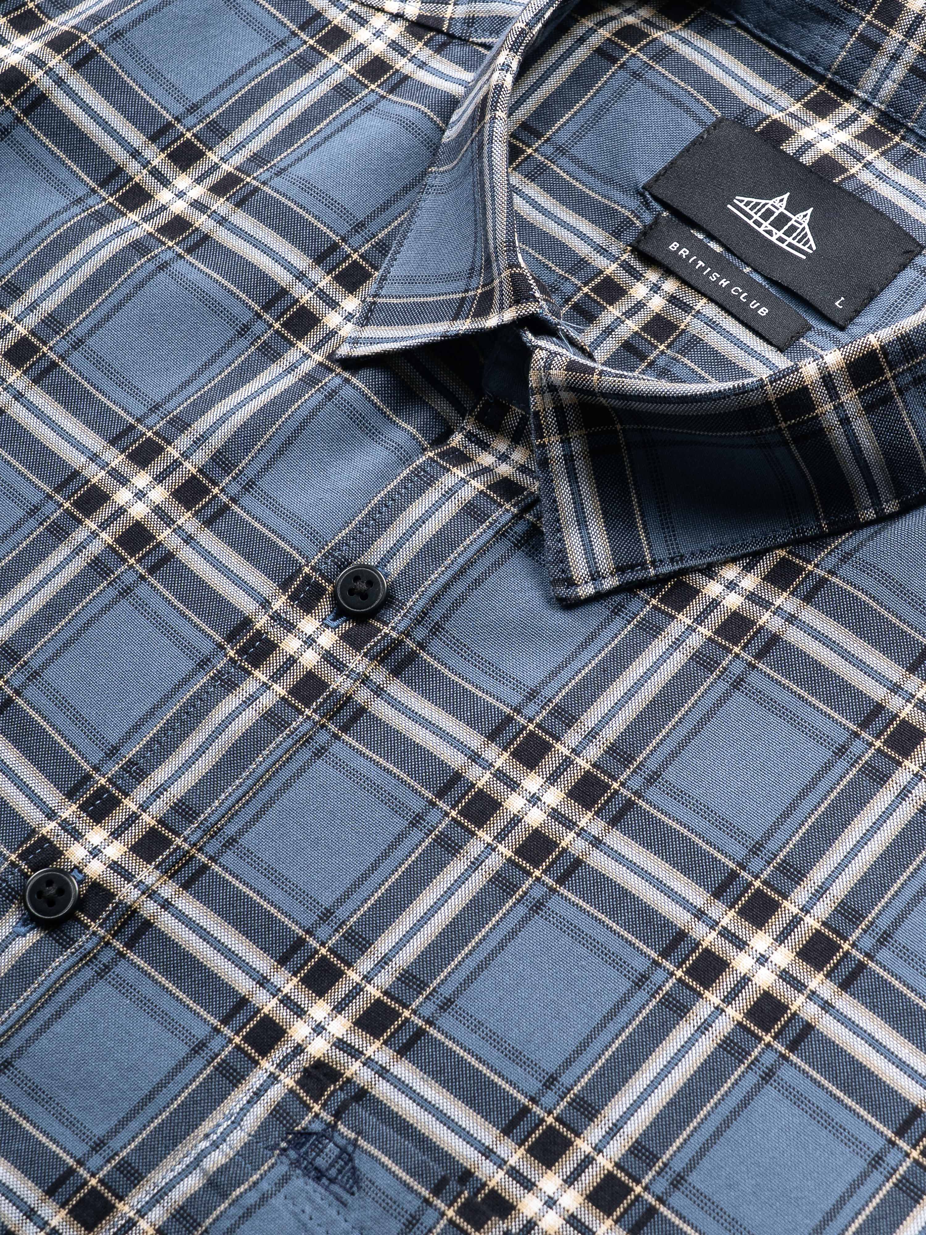 Men Grey Checked Shirt - Image 7