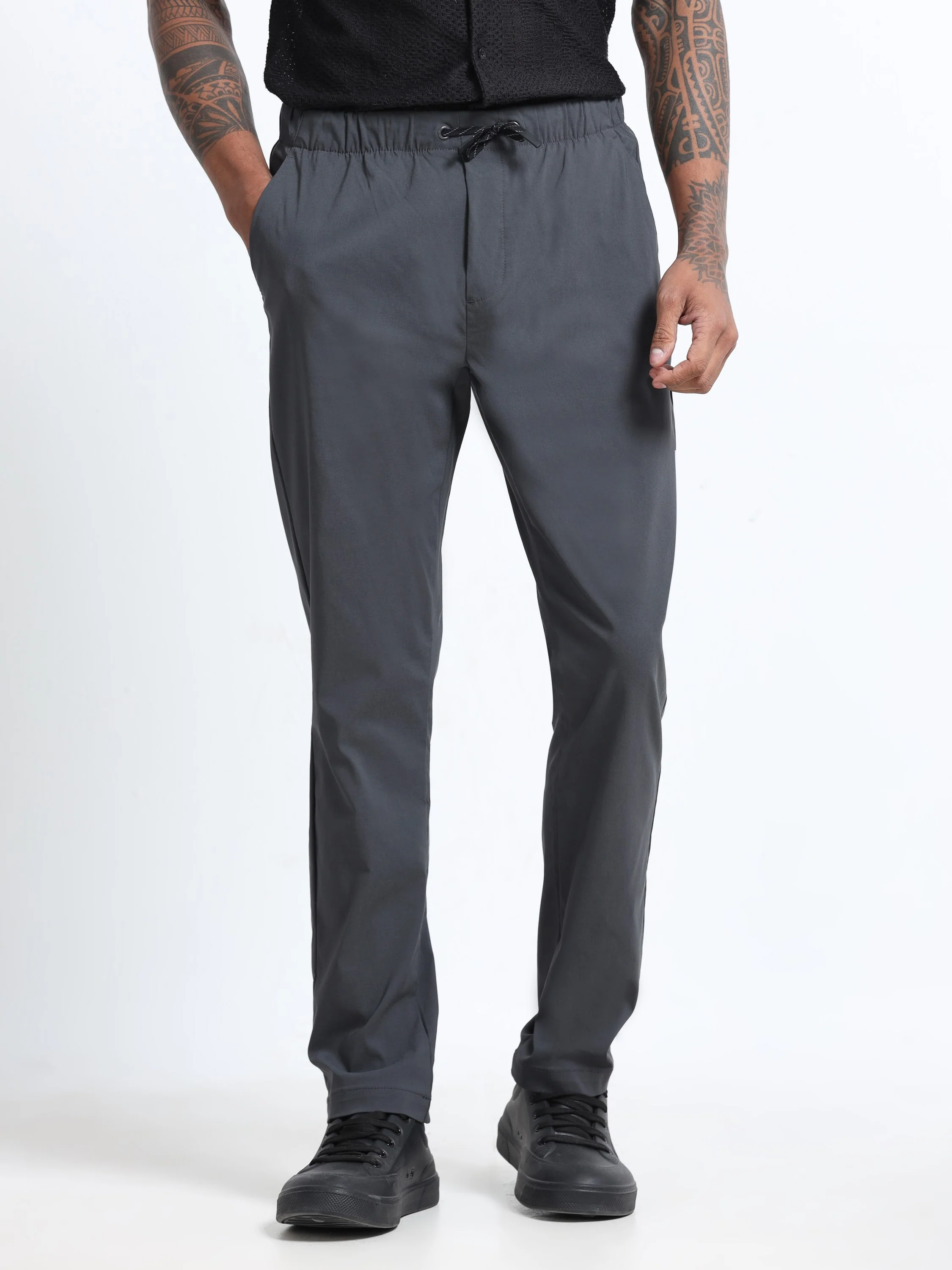 Men Grey Parachute Pants - Image 2