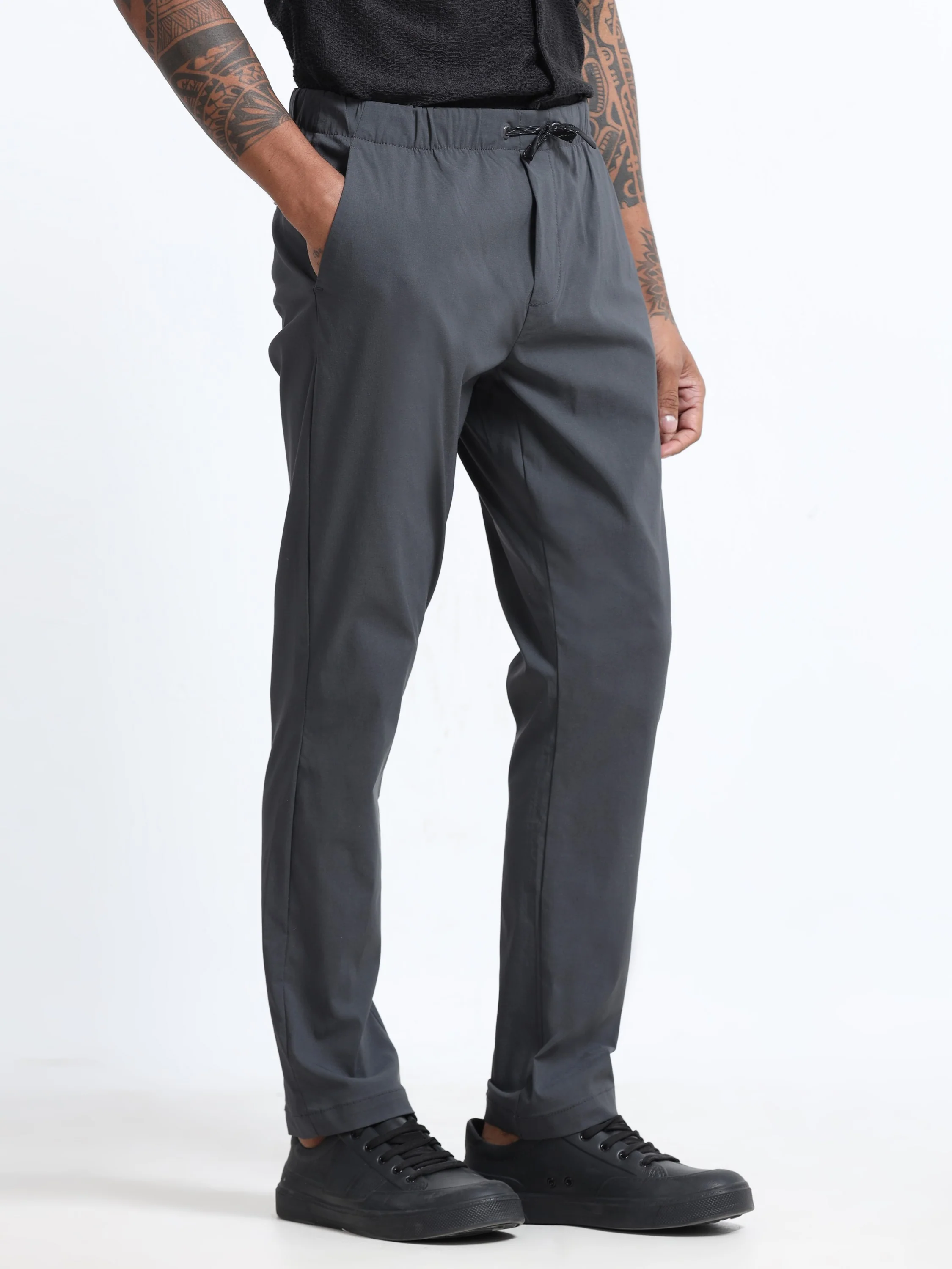 Men Grey Parachute Pants - Image 3