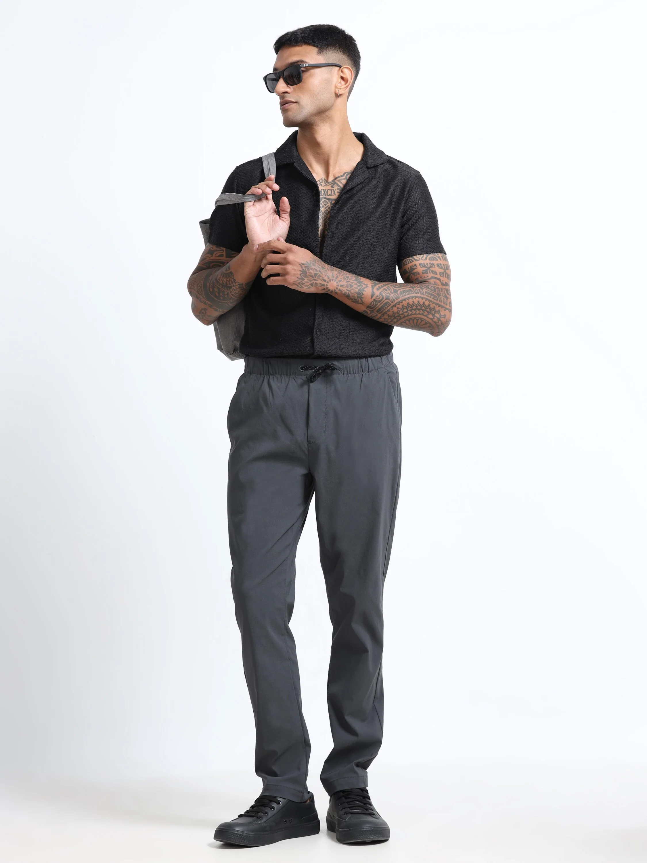 Men Grey Parachute Pants - Image 8