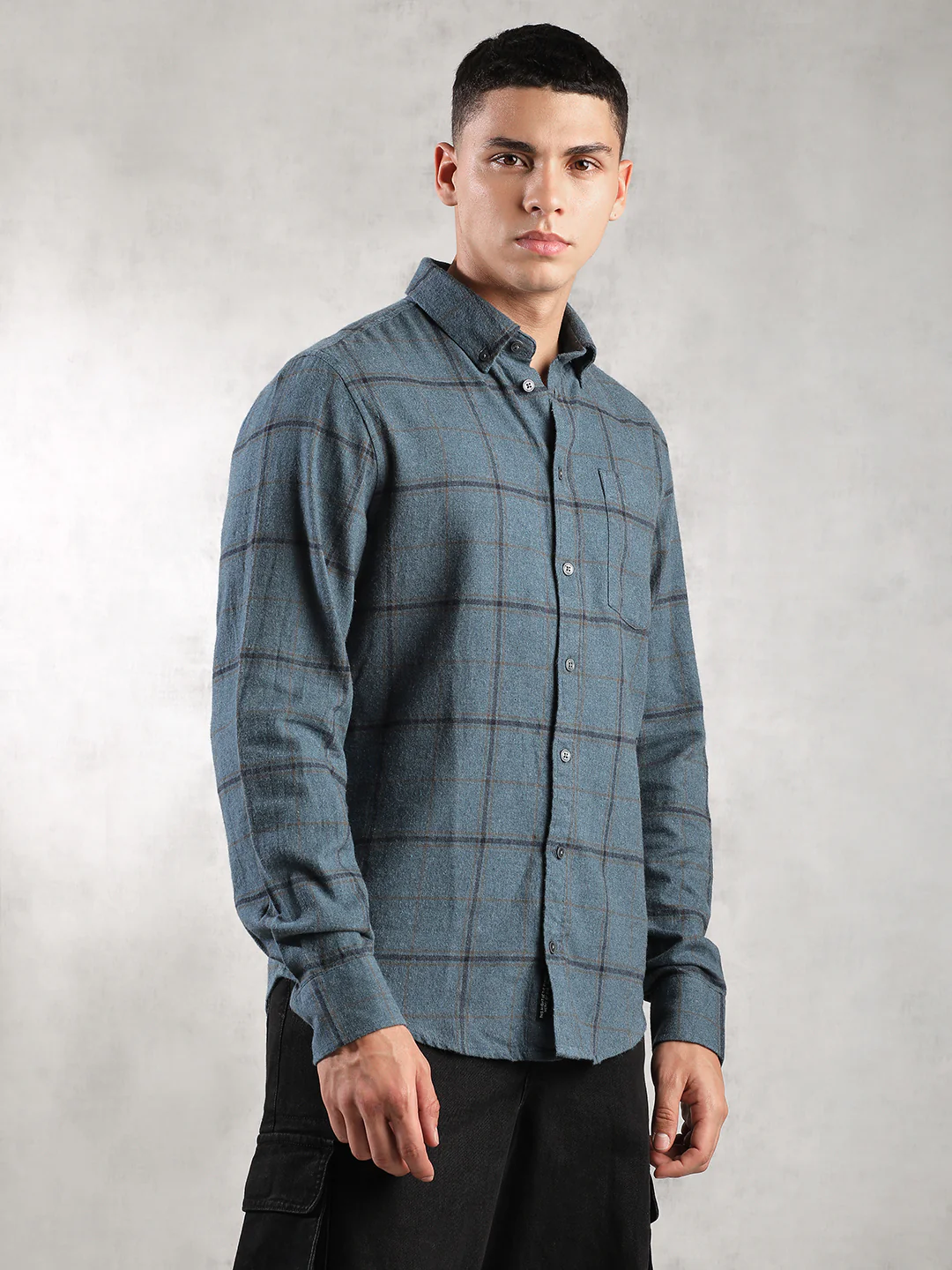 Men Grey Comfort Fit Shirt - Image 2