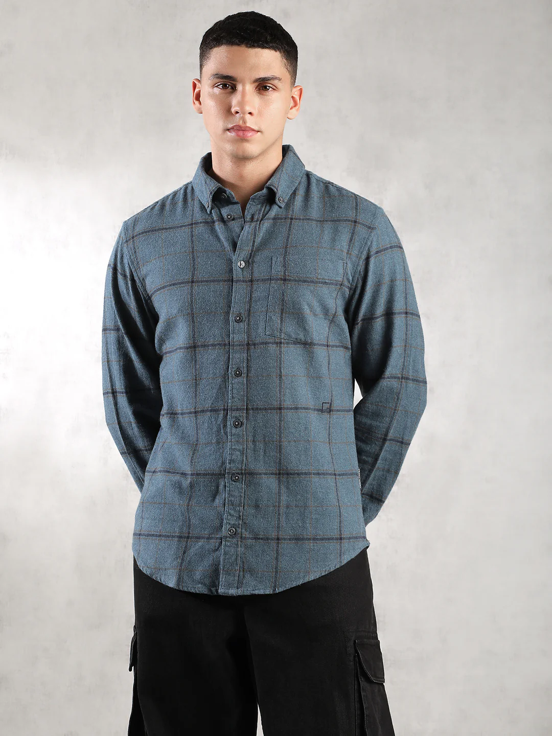 Men Grey Comfort Fit Shirt - Image 6