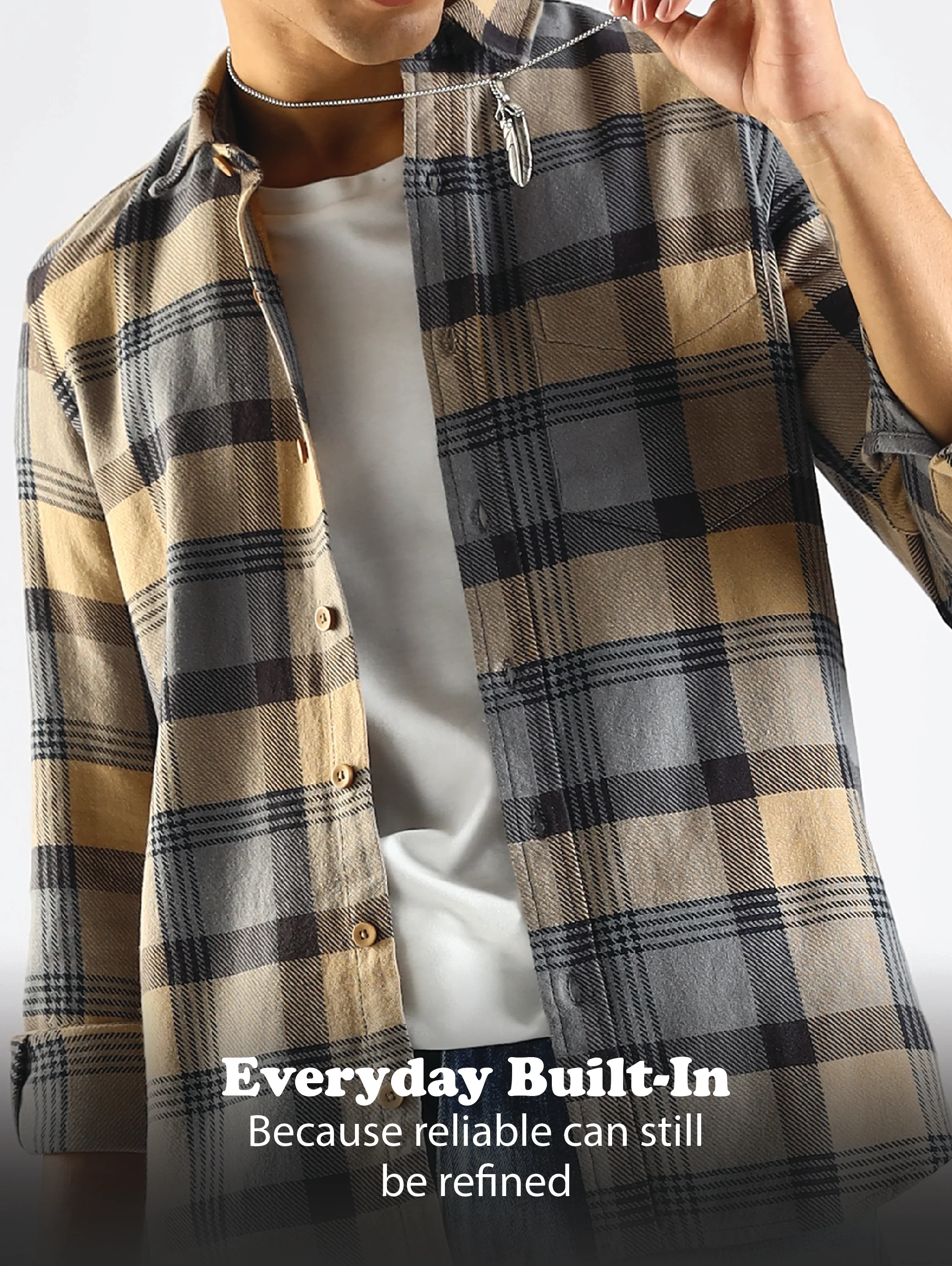 Men Grey Cotton Blend Checked Shirt - Image 15