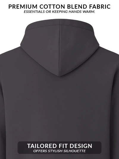 Men Grey Cotton Fleece Hoodie - Image 4