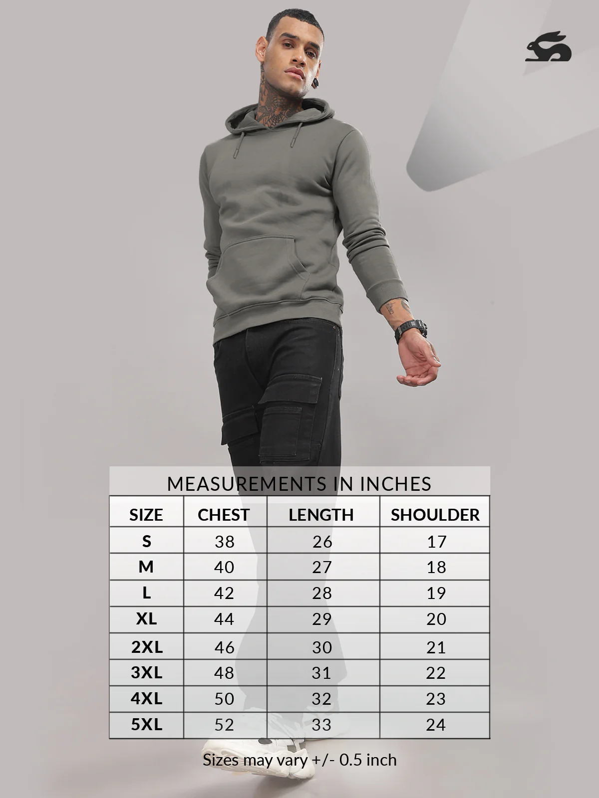 Men Grey Cotton Fleece Printed Hoodie - Image 6