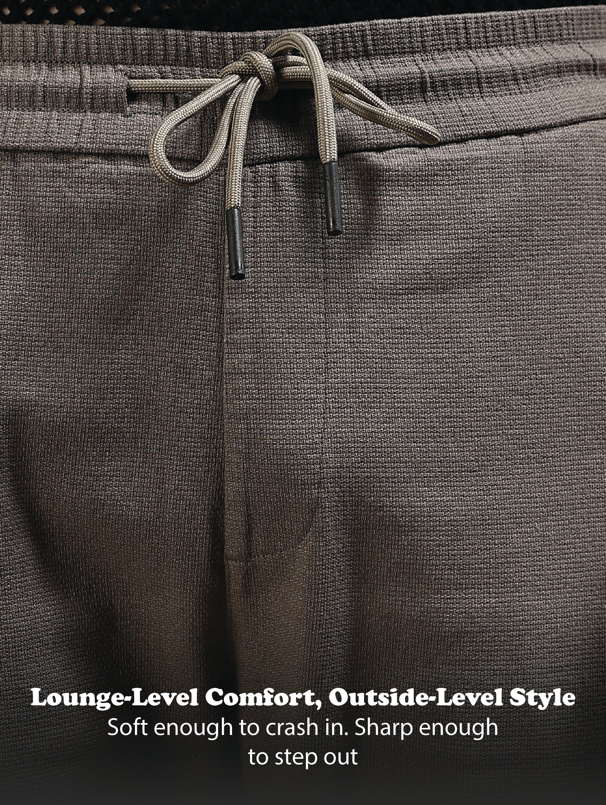 Men Grey Cotton Loose Fit Drawcord Pants - Image 10