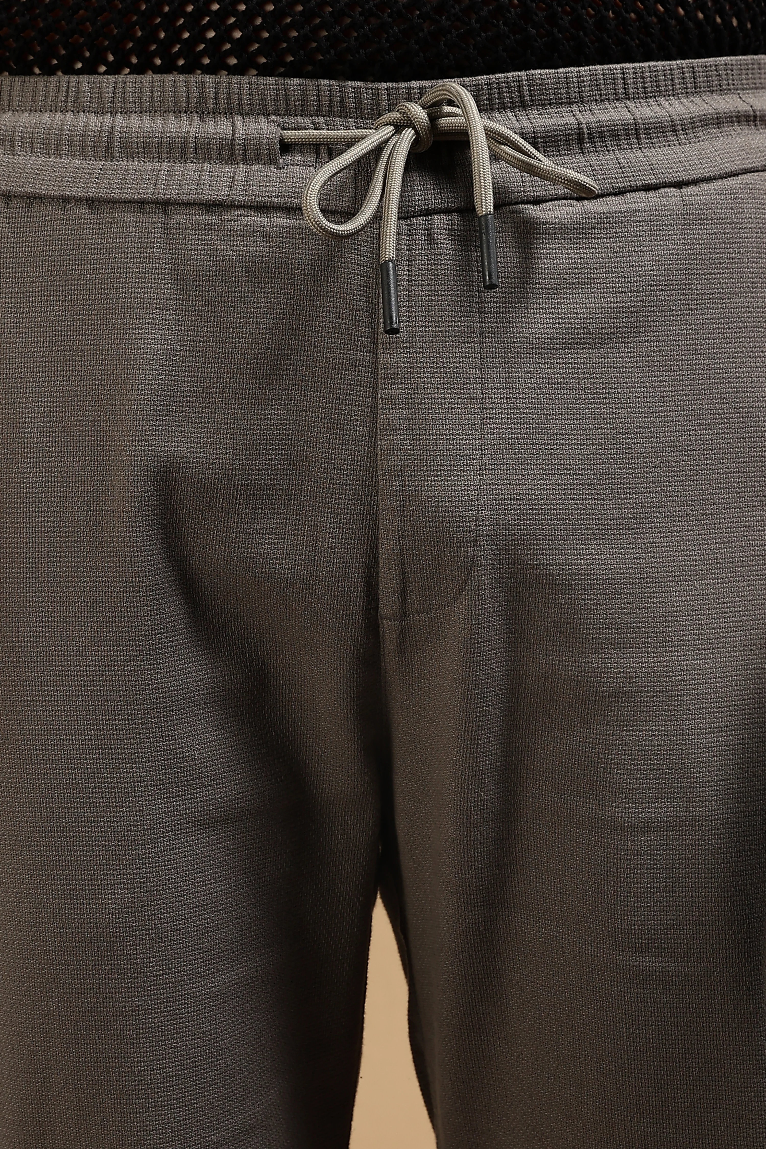 Men Grey Cotton Loose Fit Drawcord Pants - Image 6