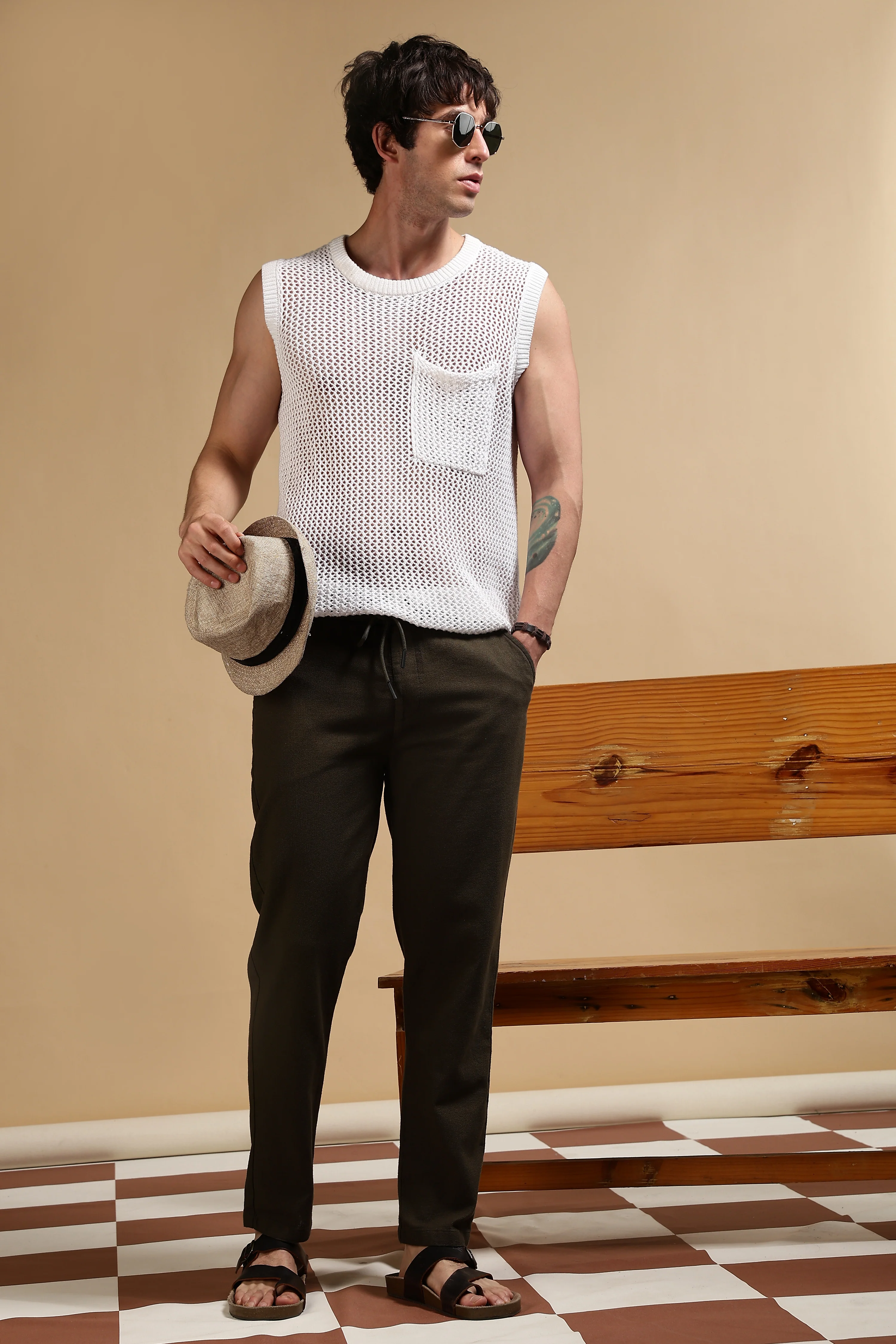 Men Grey Cotton Loose Fit Drawcord Pants - Image 10