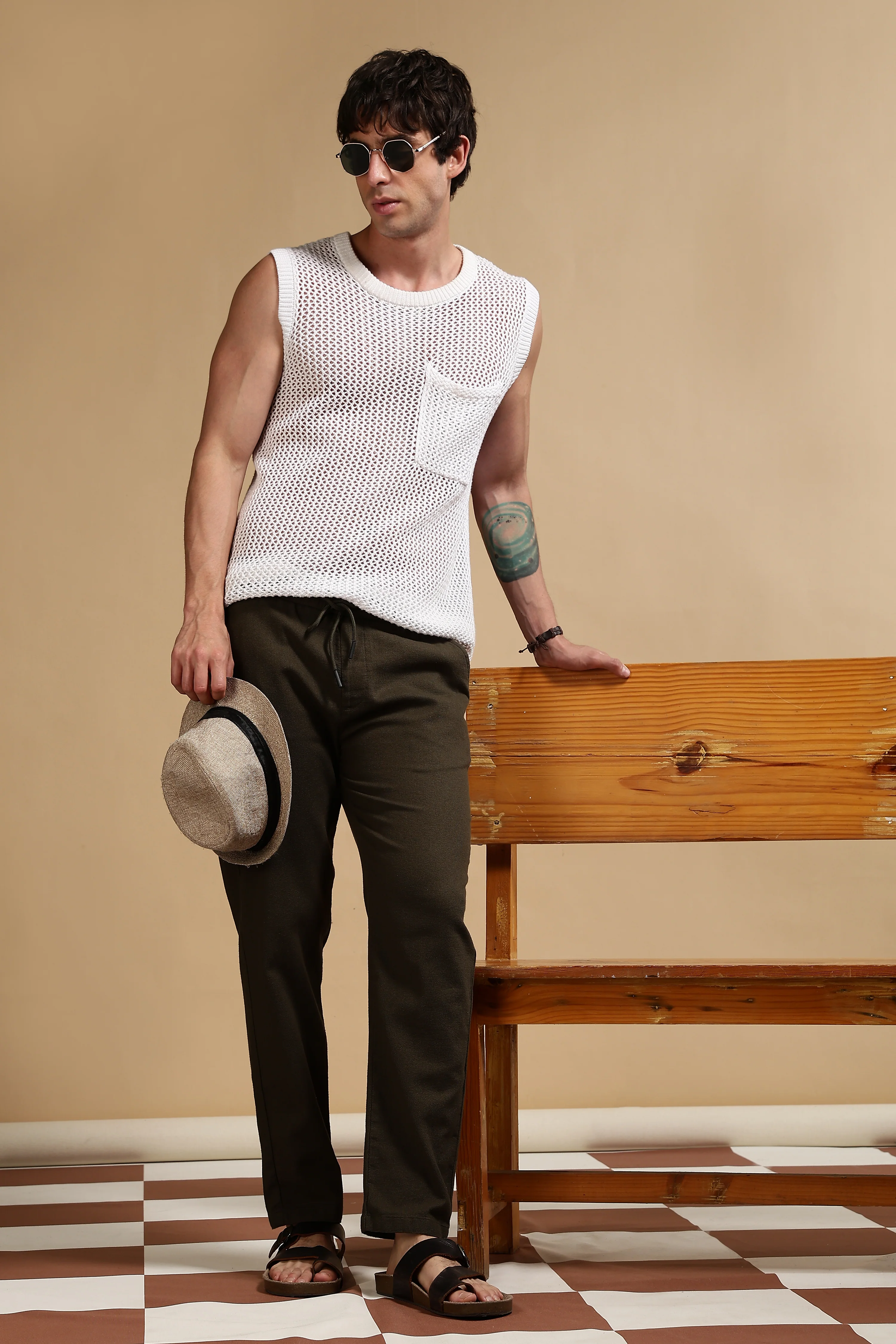 Men Grey Cotton Loose Fit Drawcord Pants - Image 11