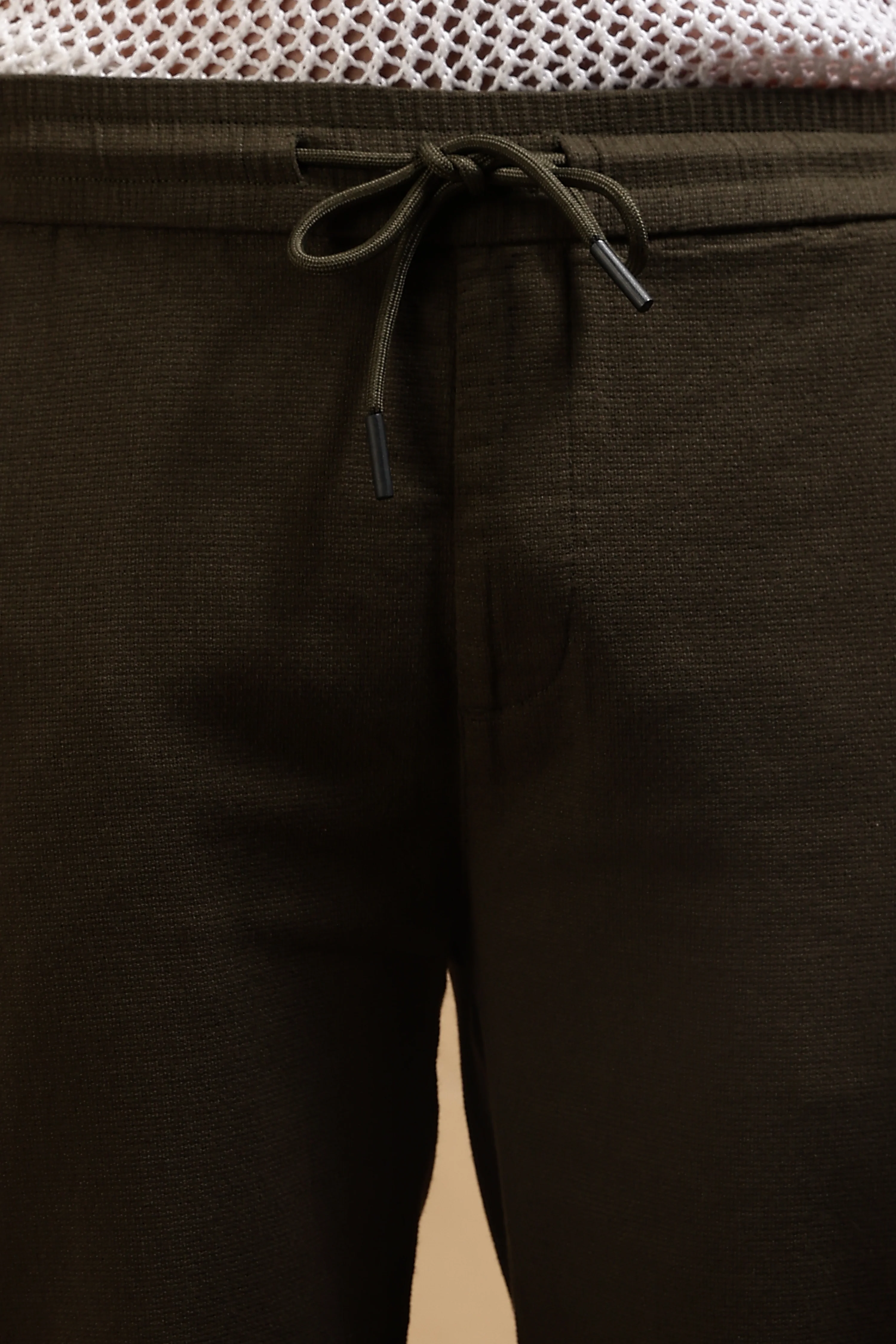 Men Grey Cotton Loose Fit Drawcord Pants - Image 6