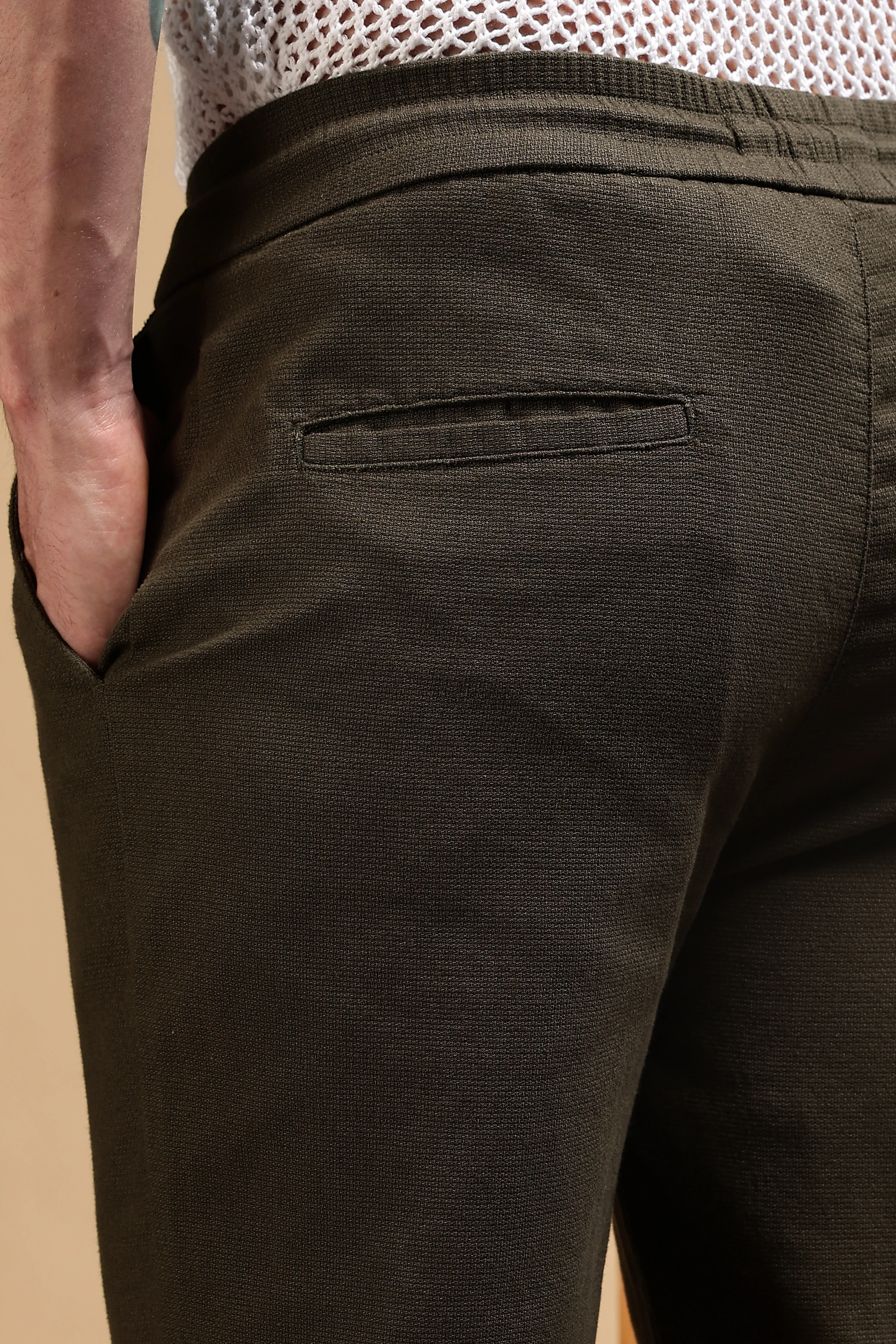 Men Grey Cotton Loose Fit Drawcord Pants - Image 7