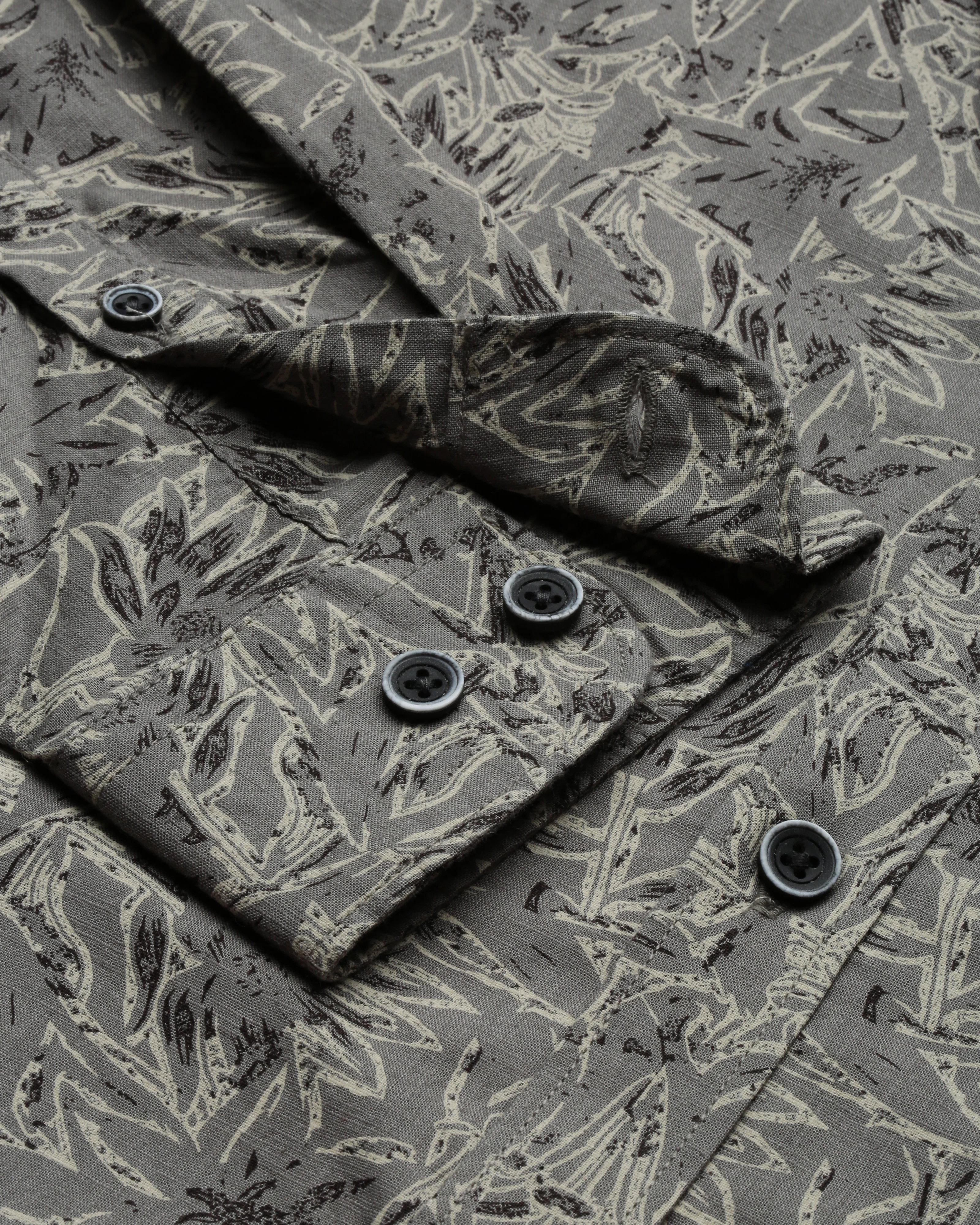 Men Grey Cotton Slim Shirt - Image 8