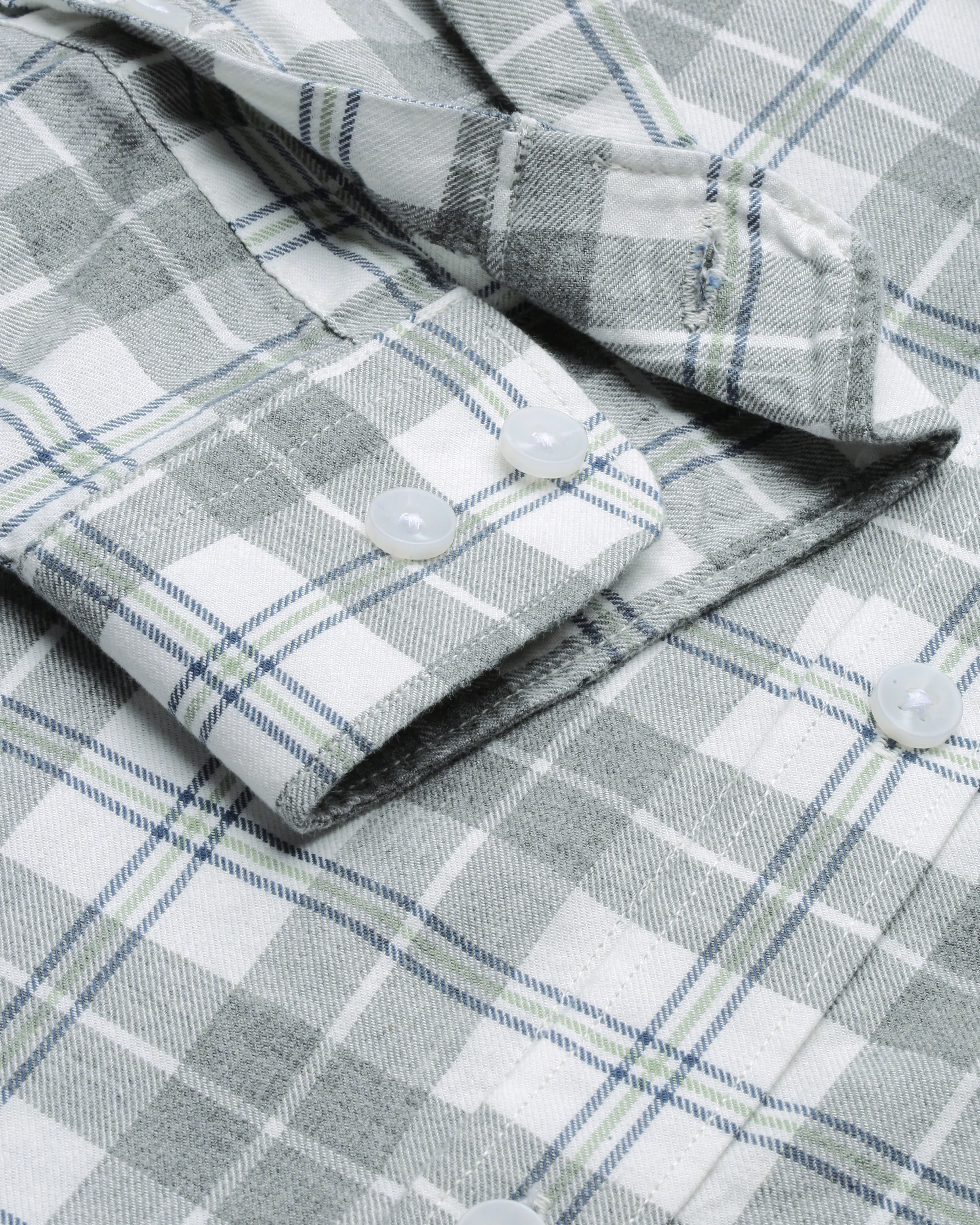Men Grey Cotton Slim Shirt - Image 5