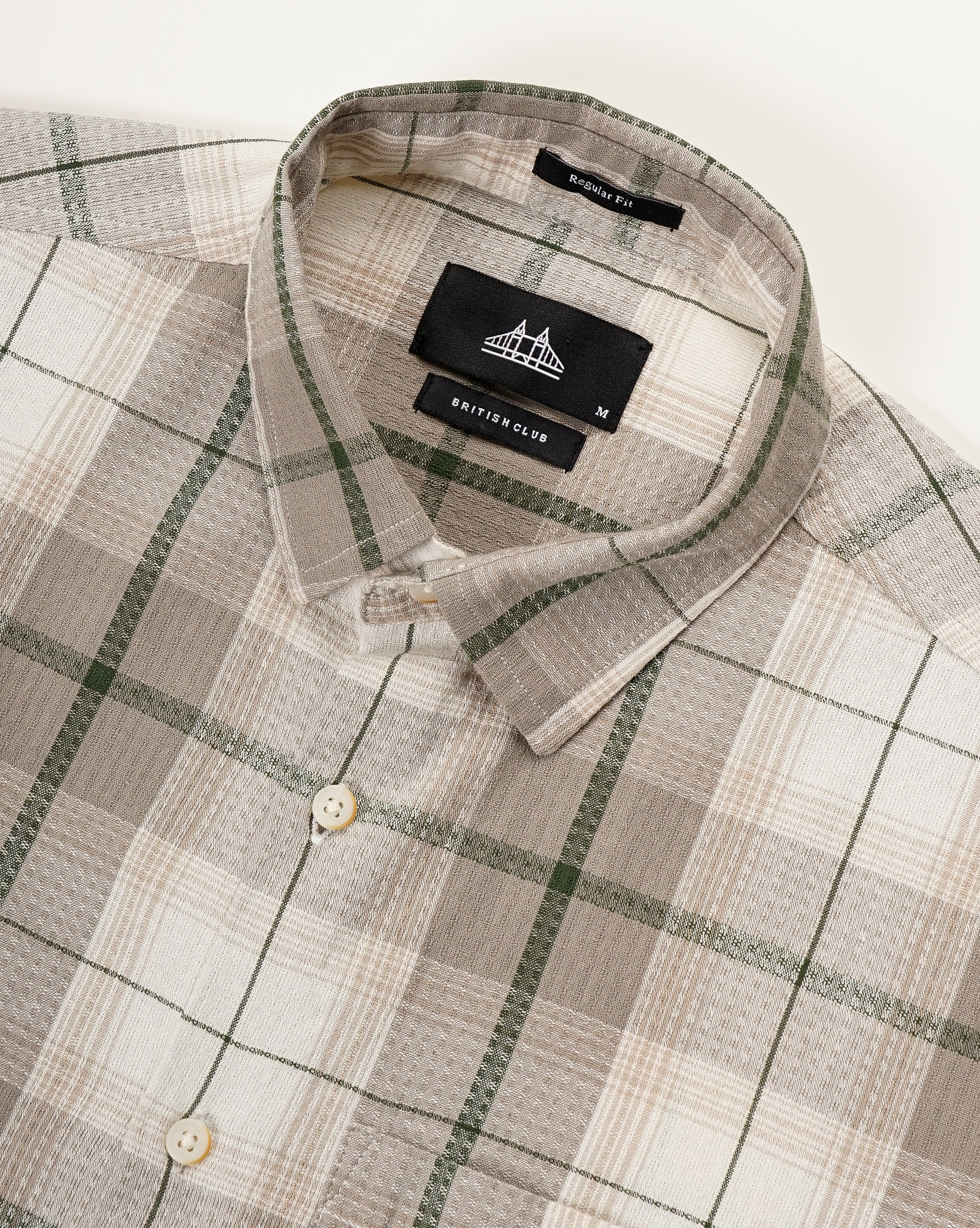 Men Grey Cotton Slim Shirt - Image 5