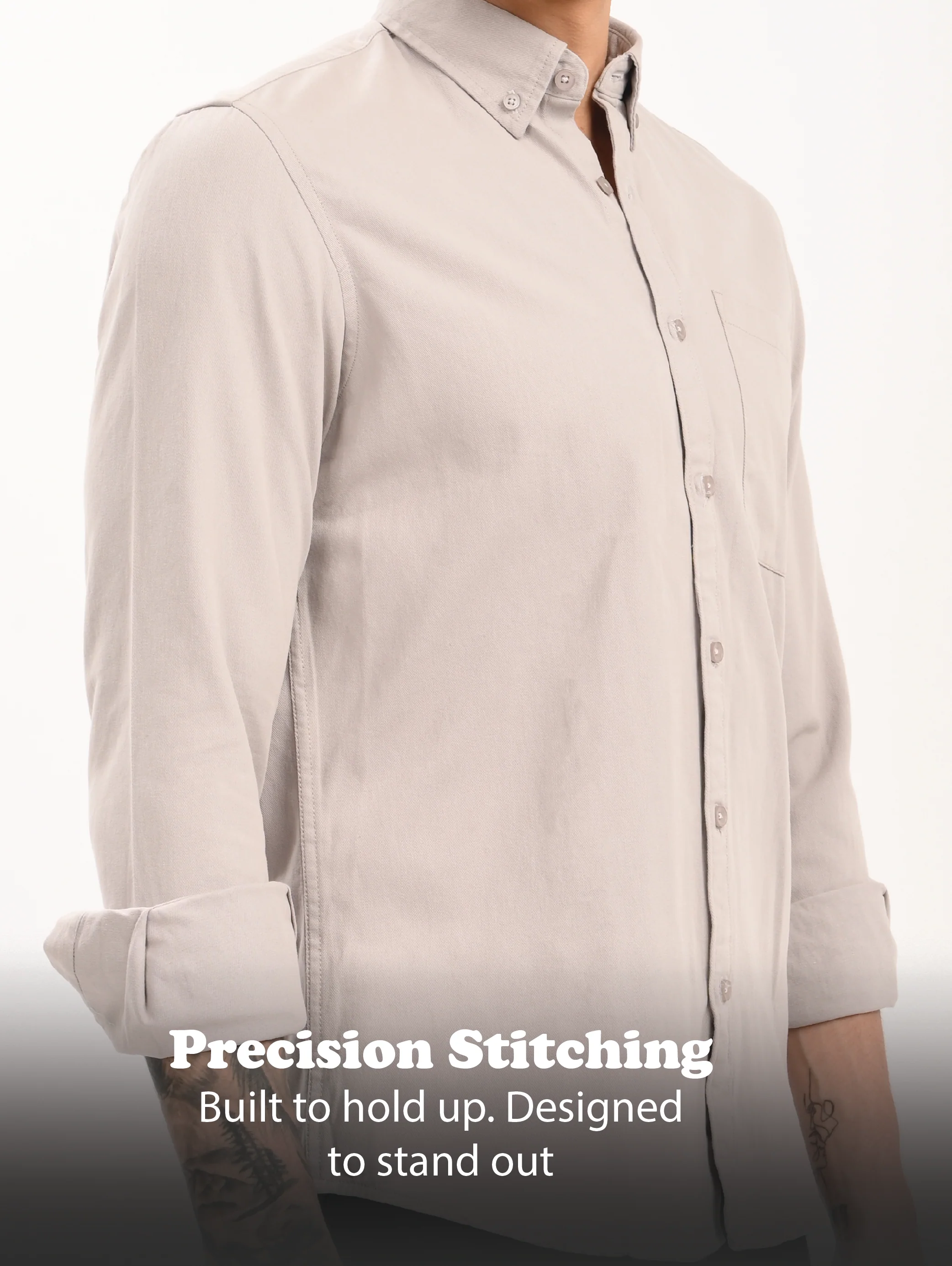 Men Grey Everyday Essential Solid Shirt - Image 7
