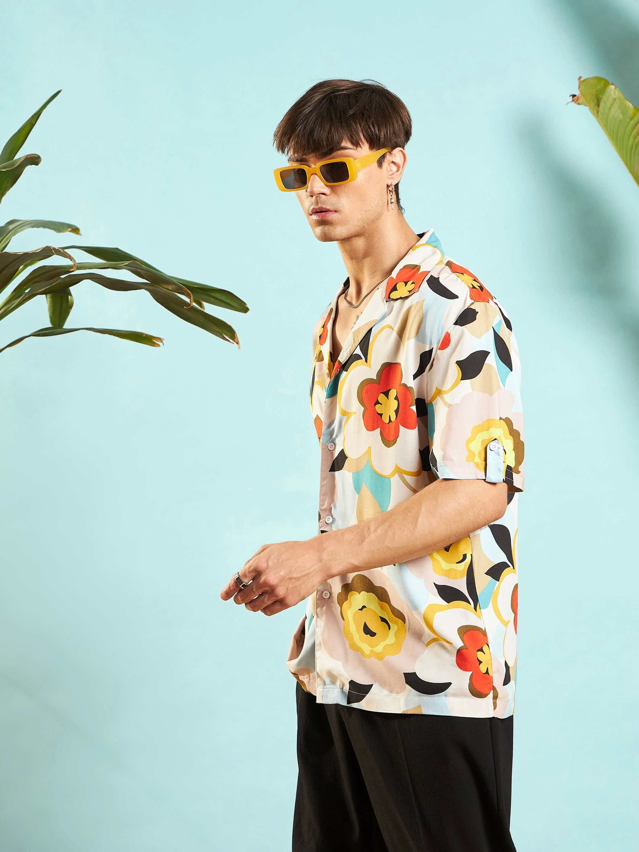 Men Floral Relax Fit Shirt - Image 3