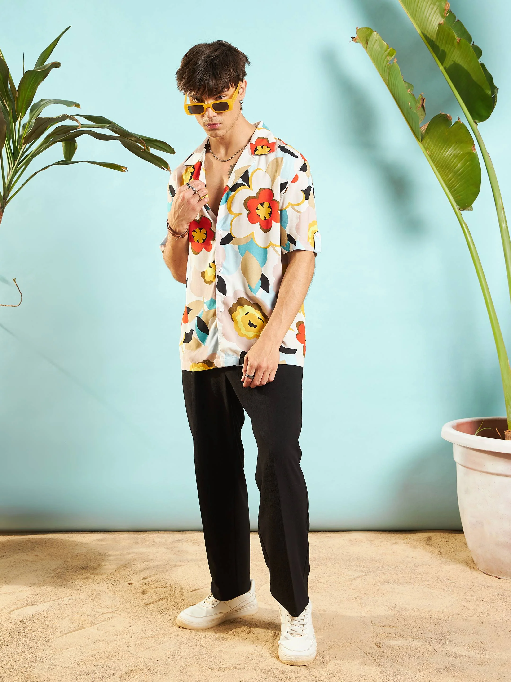 Men Floral Relax Fit Shirt - Image 6