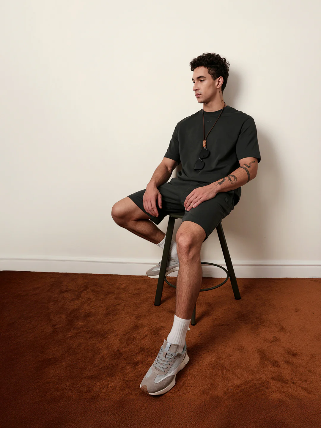 Men Grey Half Sleeve Oversize T-Shirt - Image 2