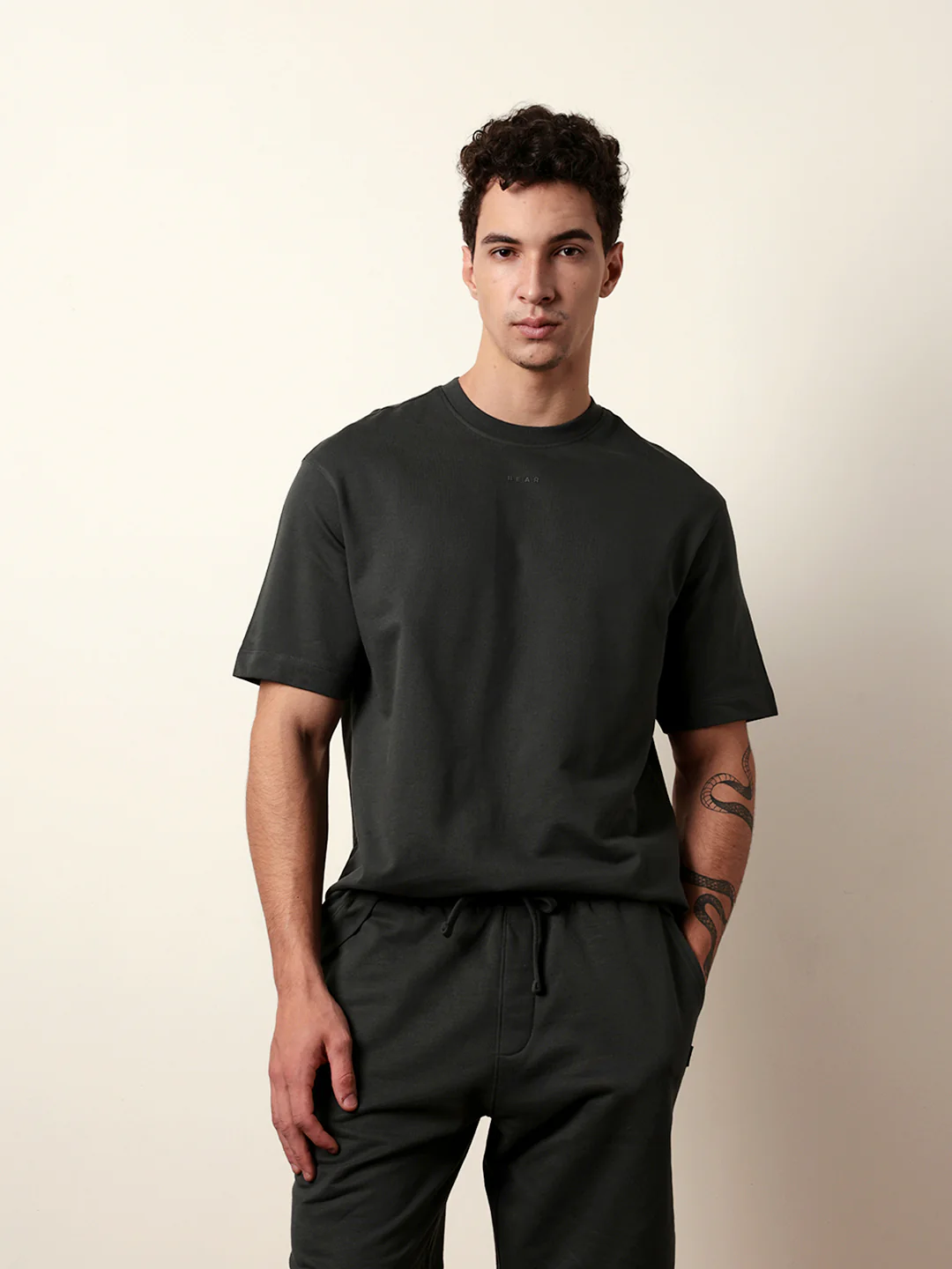 Men Grey Half Sleeve Oversize T-Shirt - Image 3