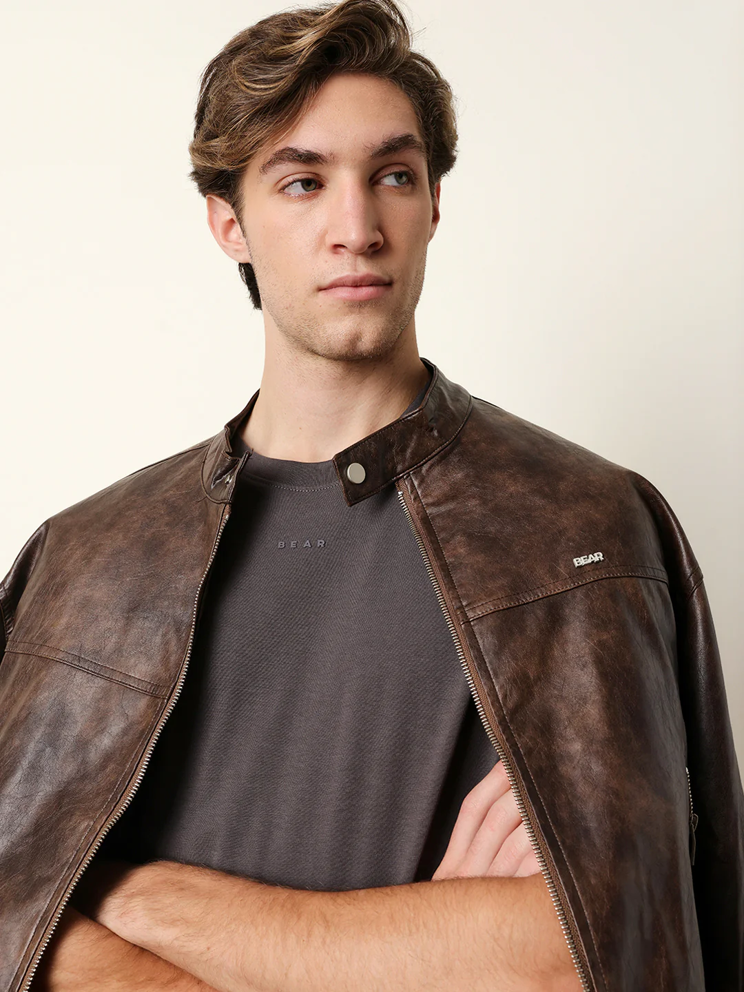Men Grey Half Sleeve Regular T-Shirt - Image 2