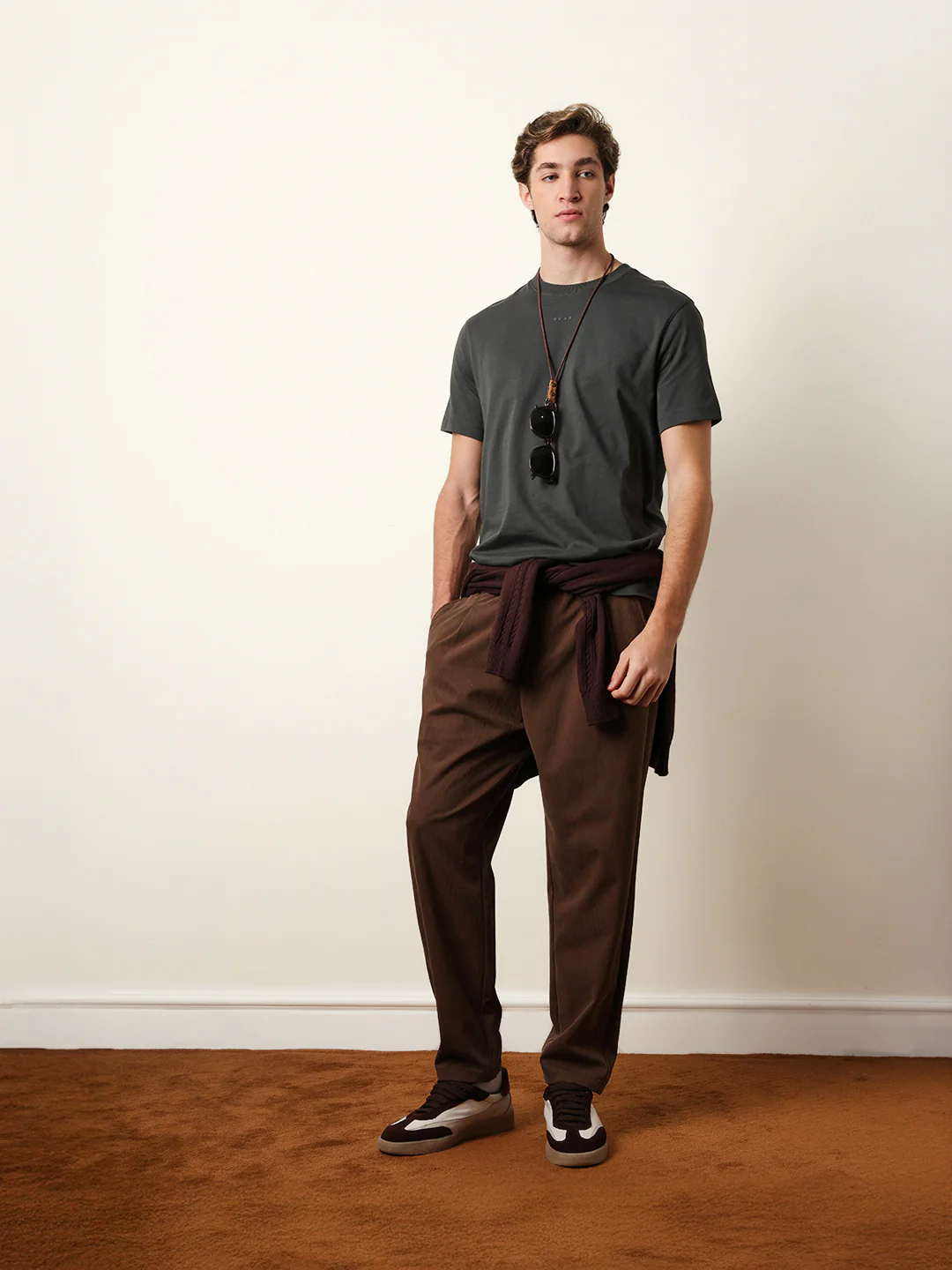 Men Grey Half Sleeve Regular T-Shirt - Image 3