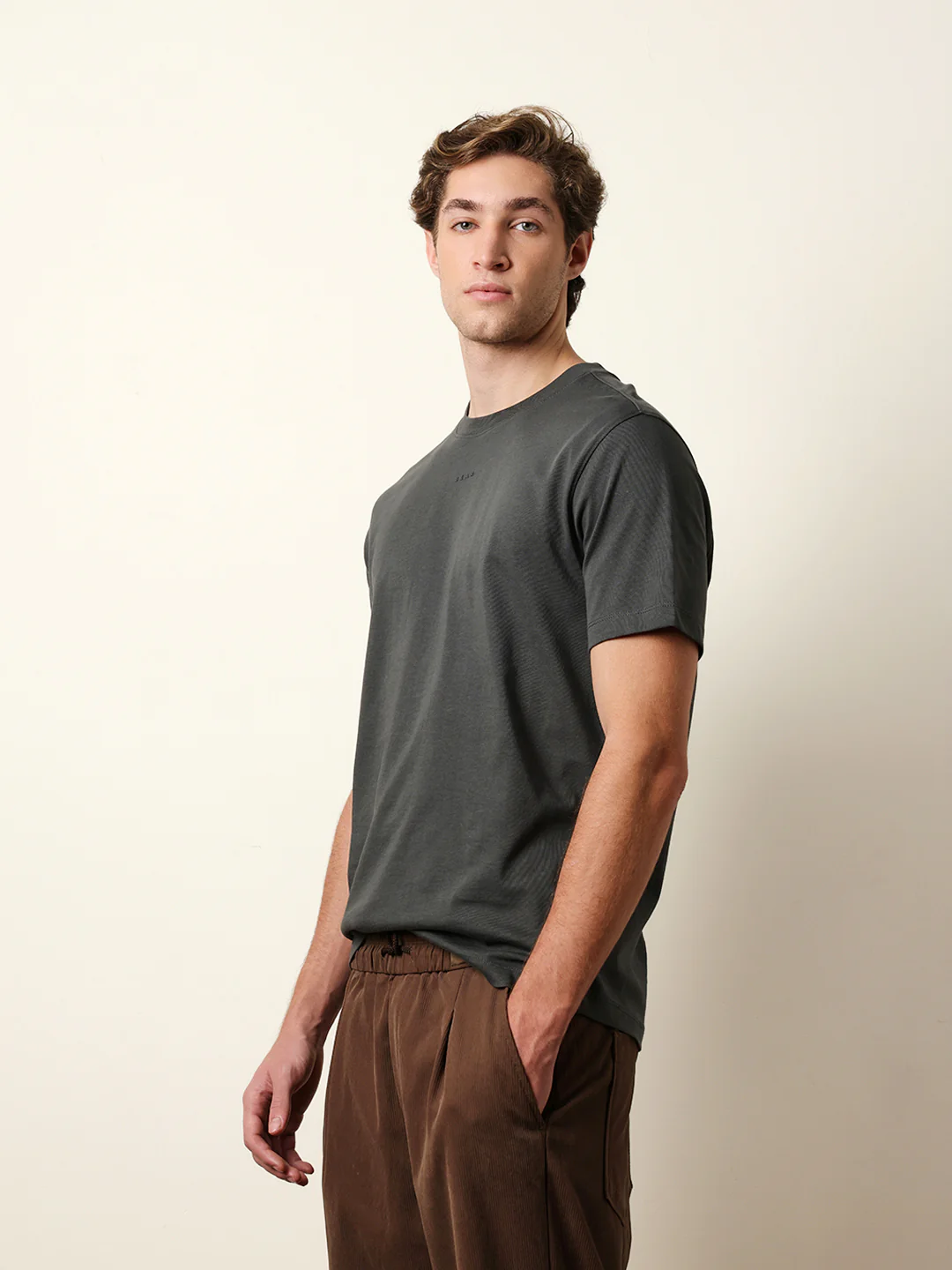 Men Grey Half Sleeve Regular T-Shirt - Image 4