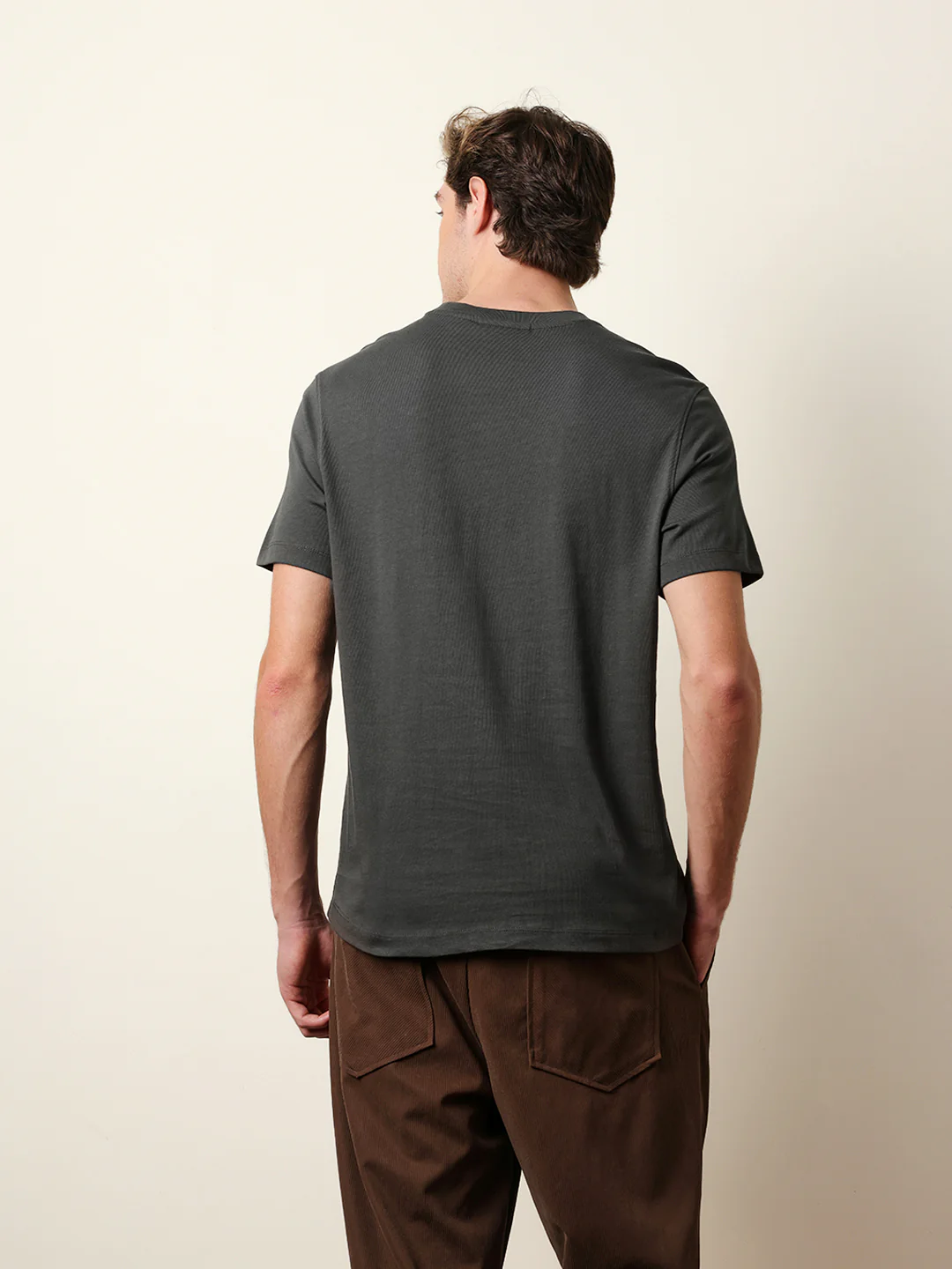 Men Grey Half Sleeve Regular T-Shirt - Image 7
