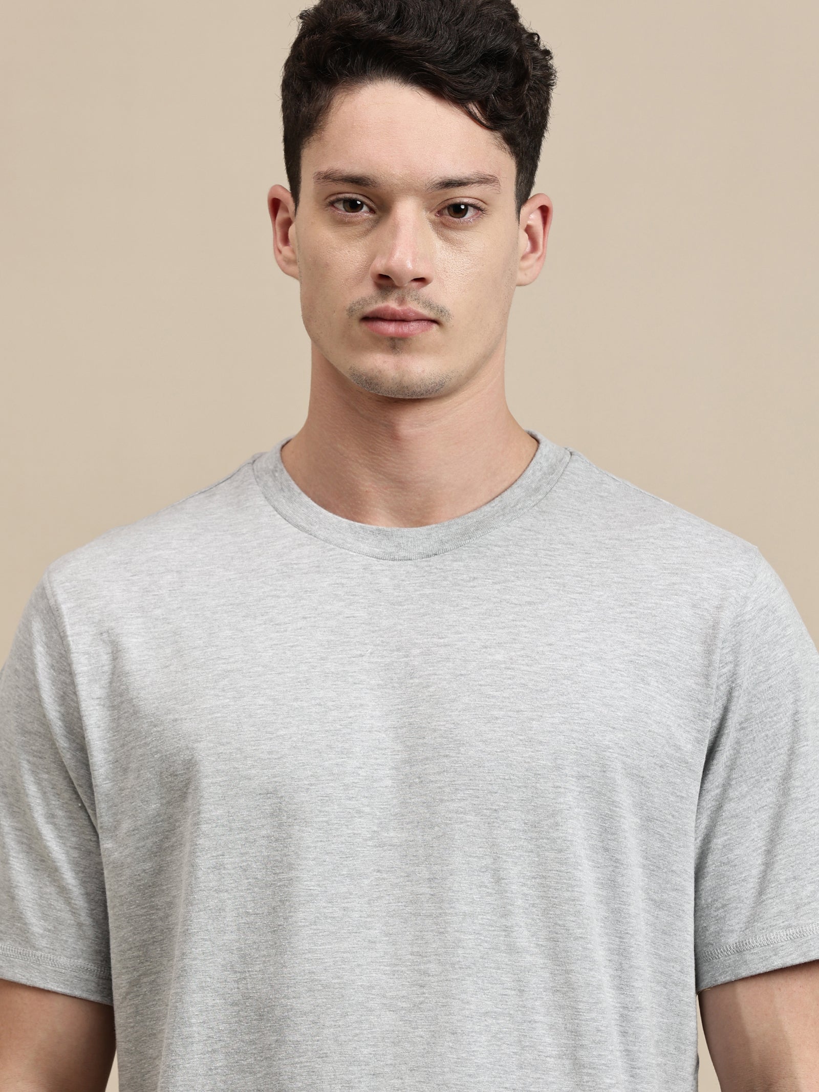 Men Grey Half Sleeve T-Shirt - Image 4