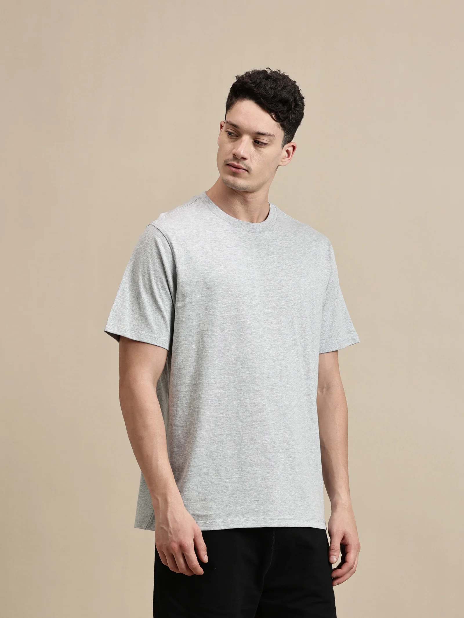 Men Grey Half Sleeve T-Shirt - Image 6