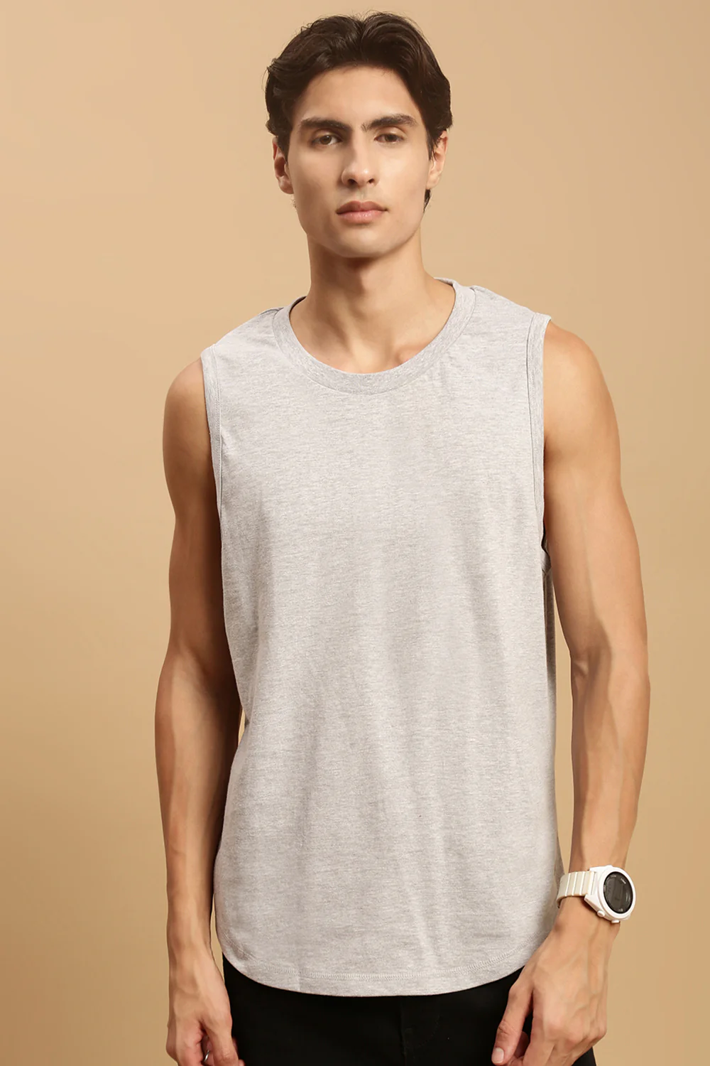 Men Grey Half Sleeve T-Shirt - Image 2