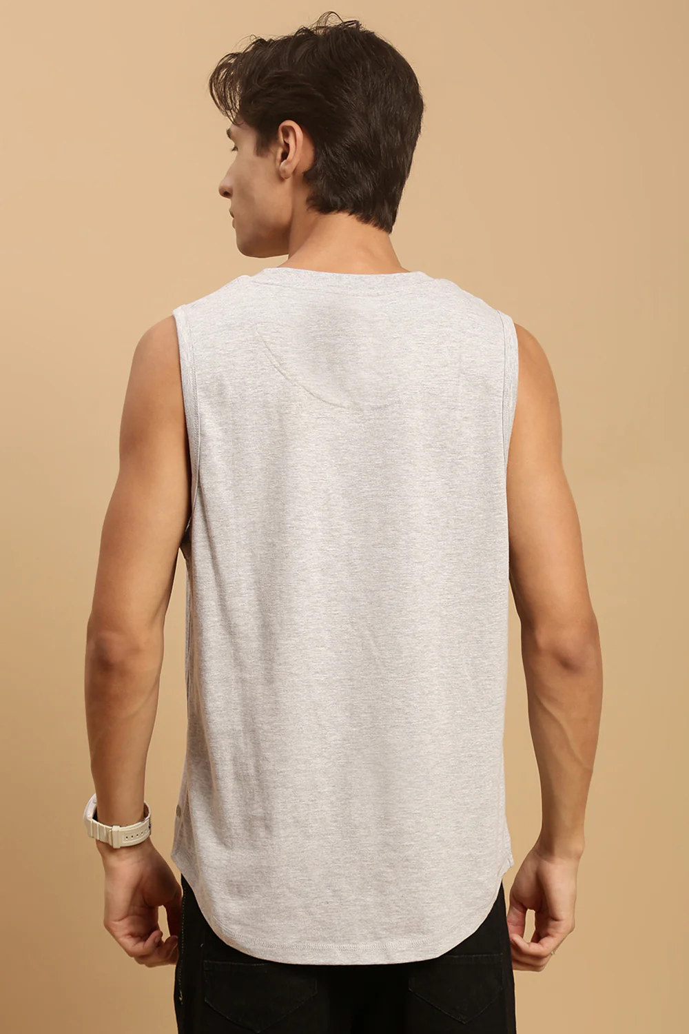 Men Grey Half Sleeve T-Shirt - Image 3