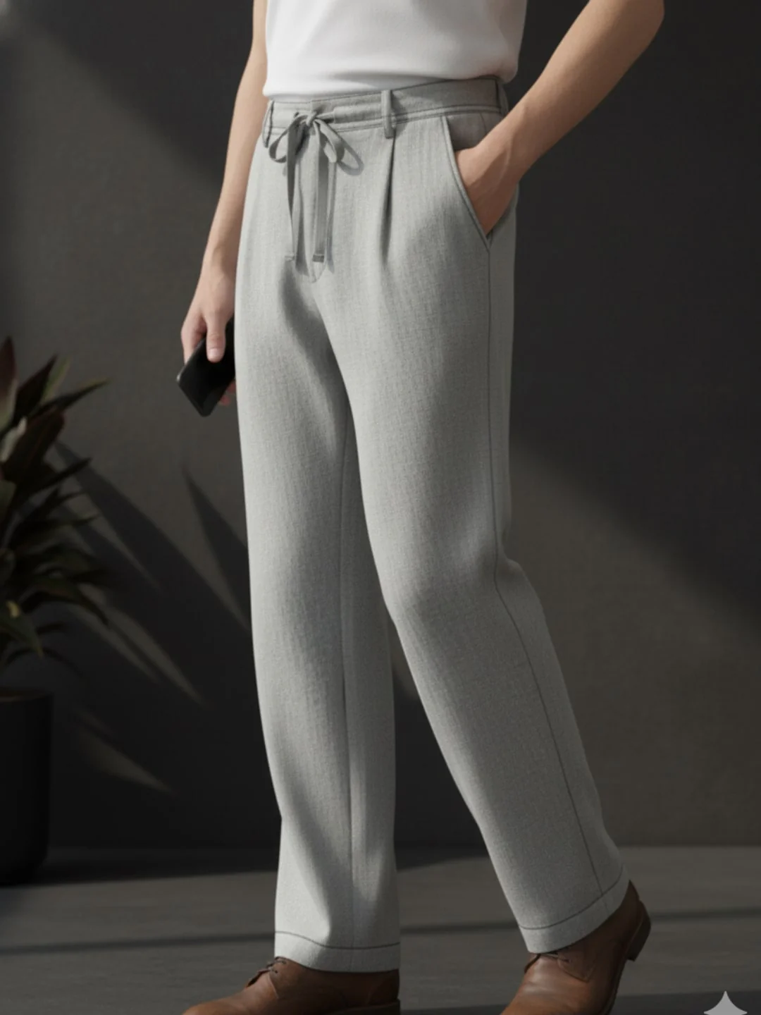 Men Grey Korean Pant - Image 4