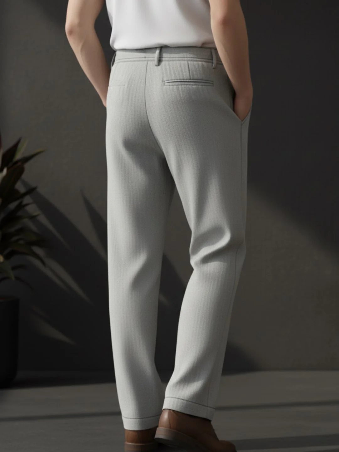 Men Grey Korean Pant - Image 5