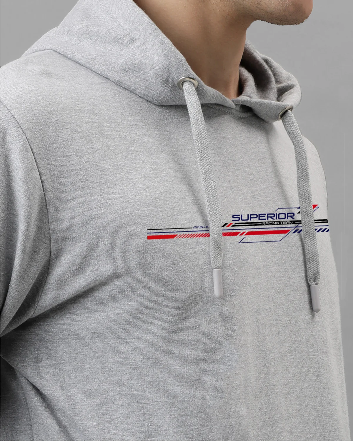 Men Grey Long Lasting Printed Hoodie - Image 2