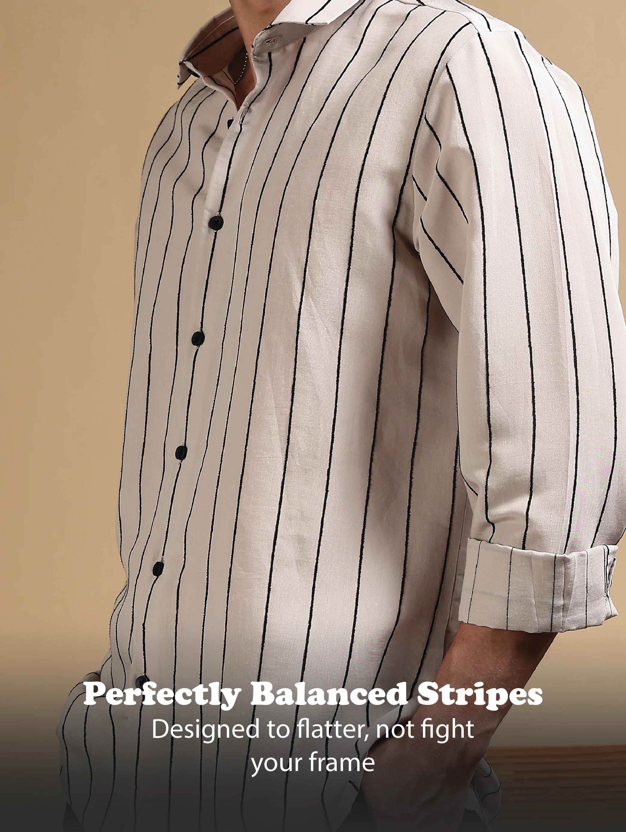 Men Grey Nylon Slim Fit Striped Shirt - Image 11