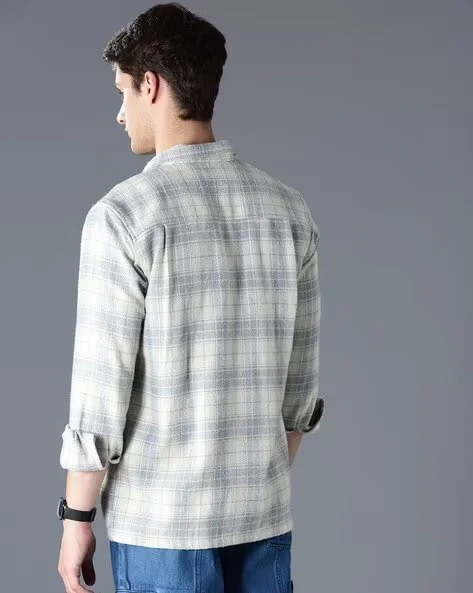 Men Grey Oversized Fit Shacket - Image 2