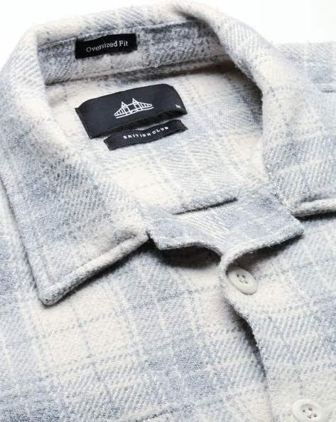 Men Grey Oversized Fit Shacket - Image 7