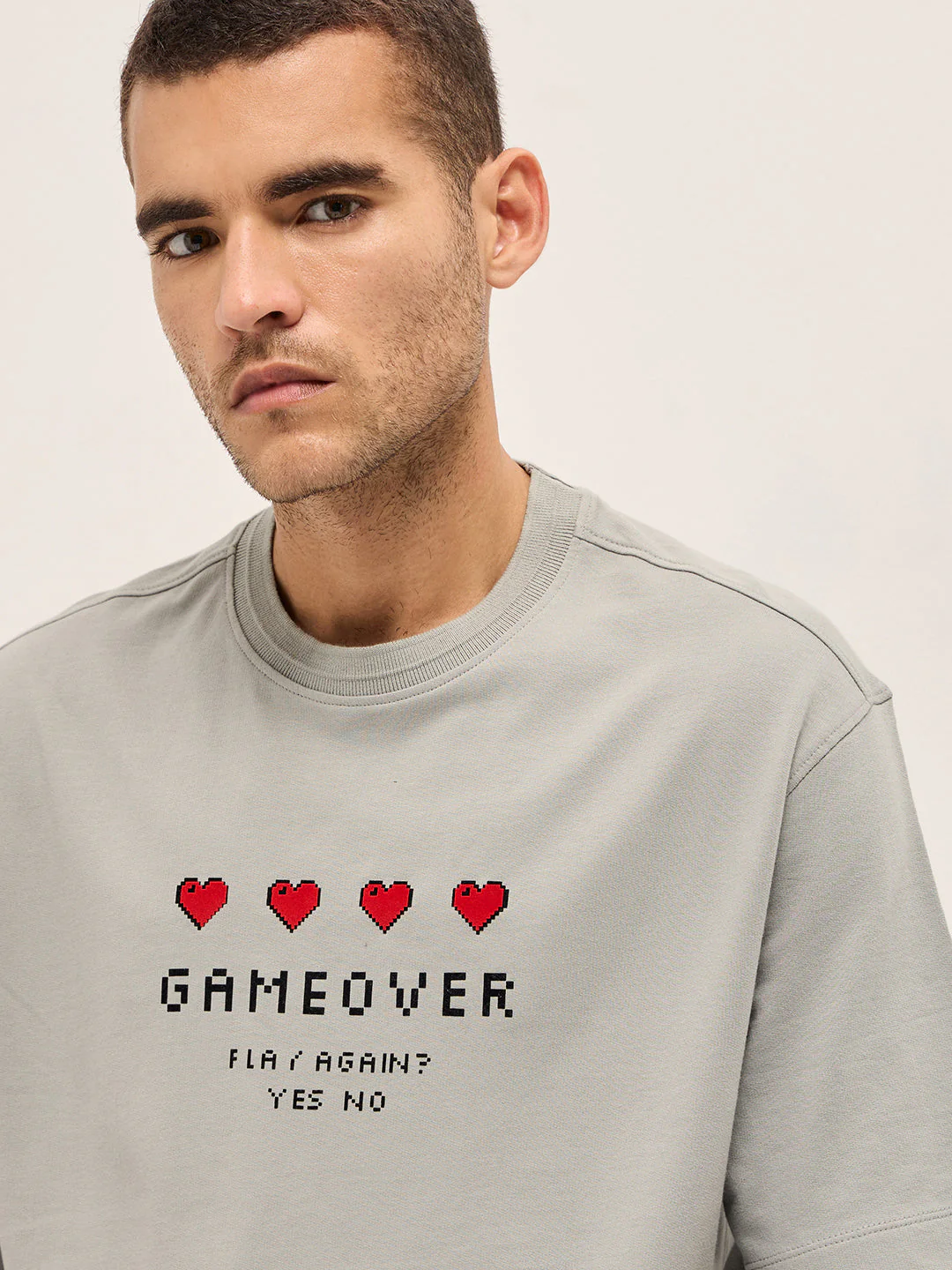 Men Grey Pixel Hearts - Image 5
