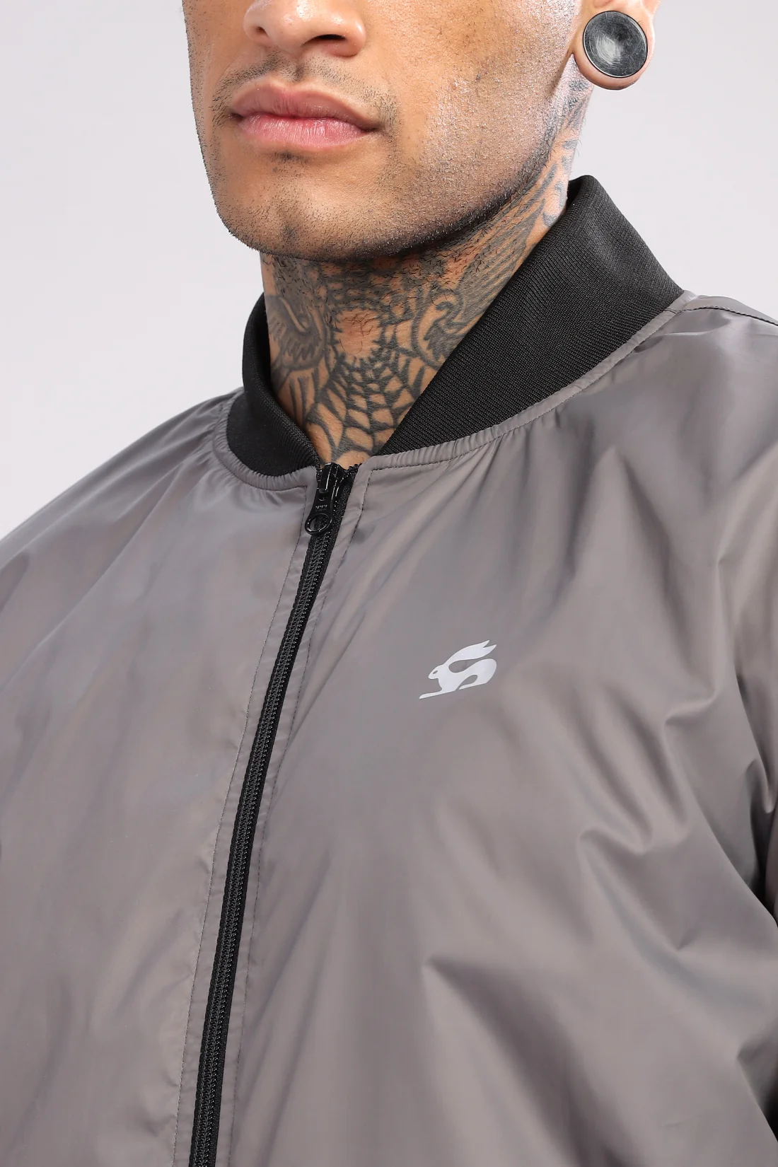 Men Grey Polyester Winter Jacket - Image 3