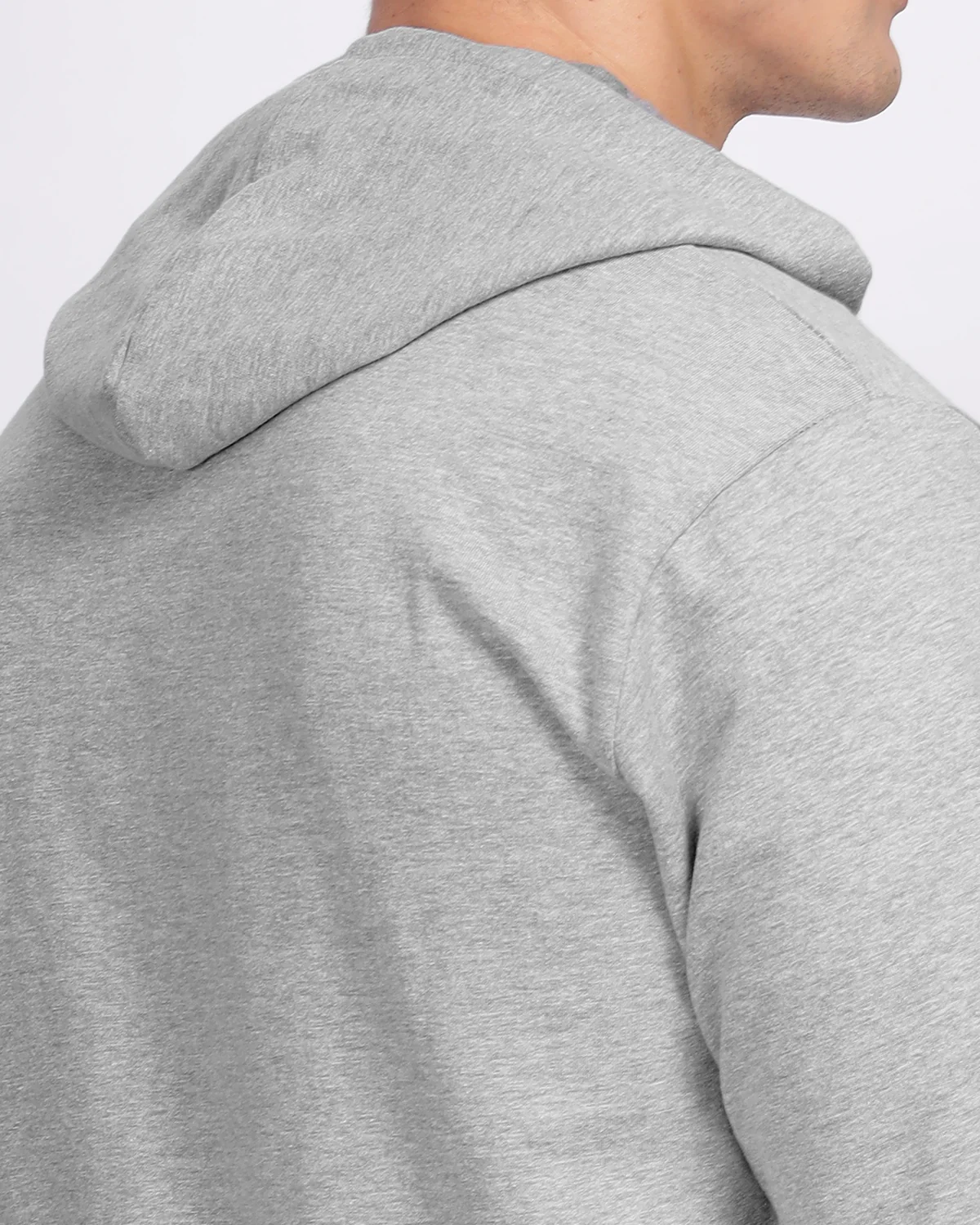 Men Grey Printed Cotton Hoodie - Image 4