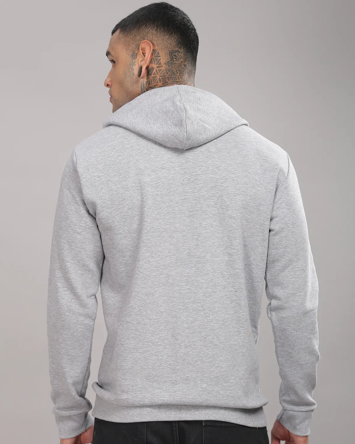 Men Grey Printed Hoodie - Image 3