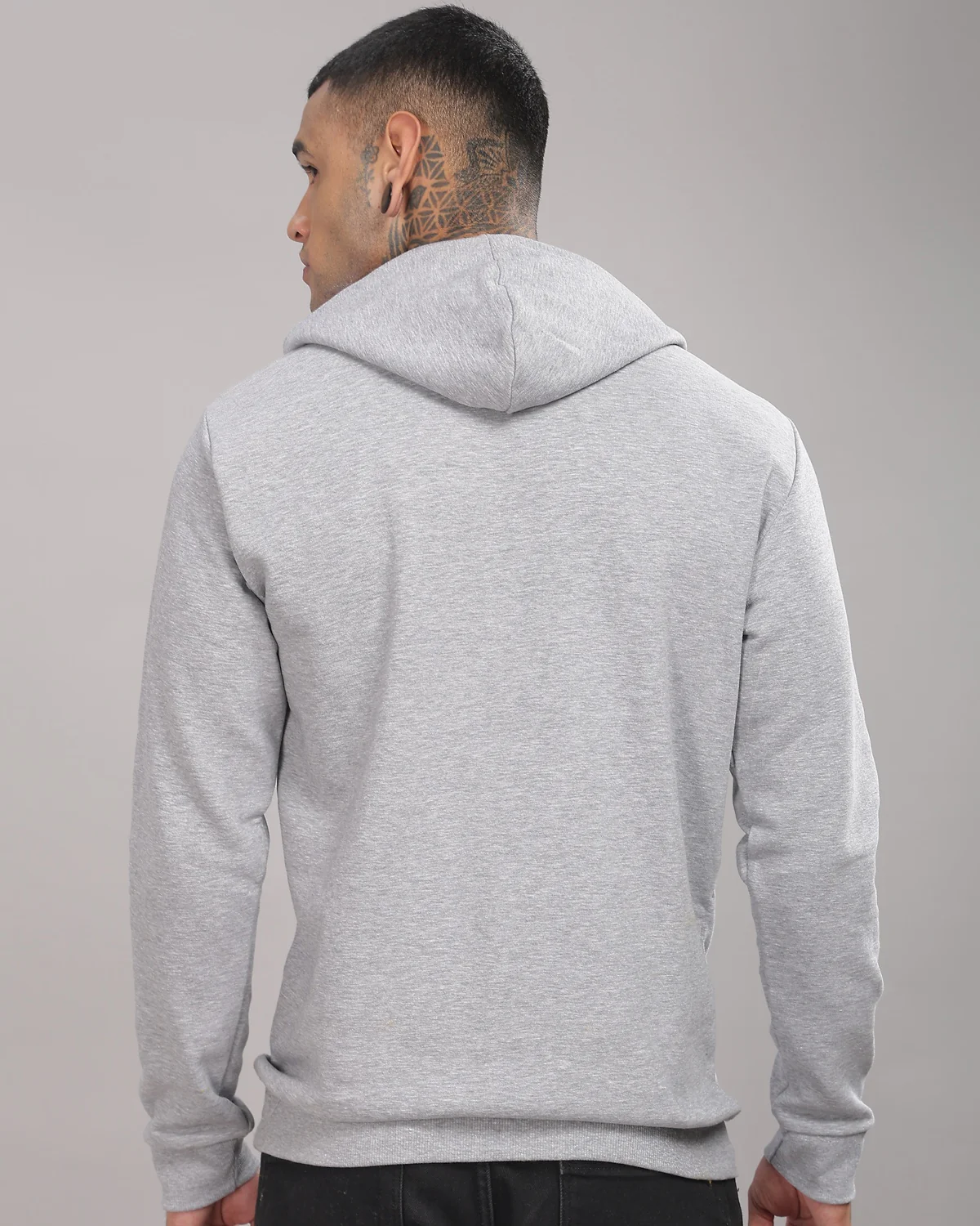 Men Grey Printed Hoodie - Image 4